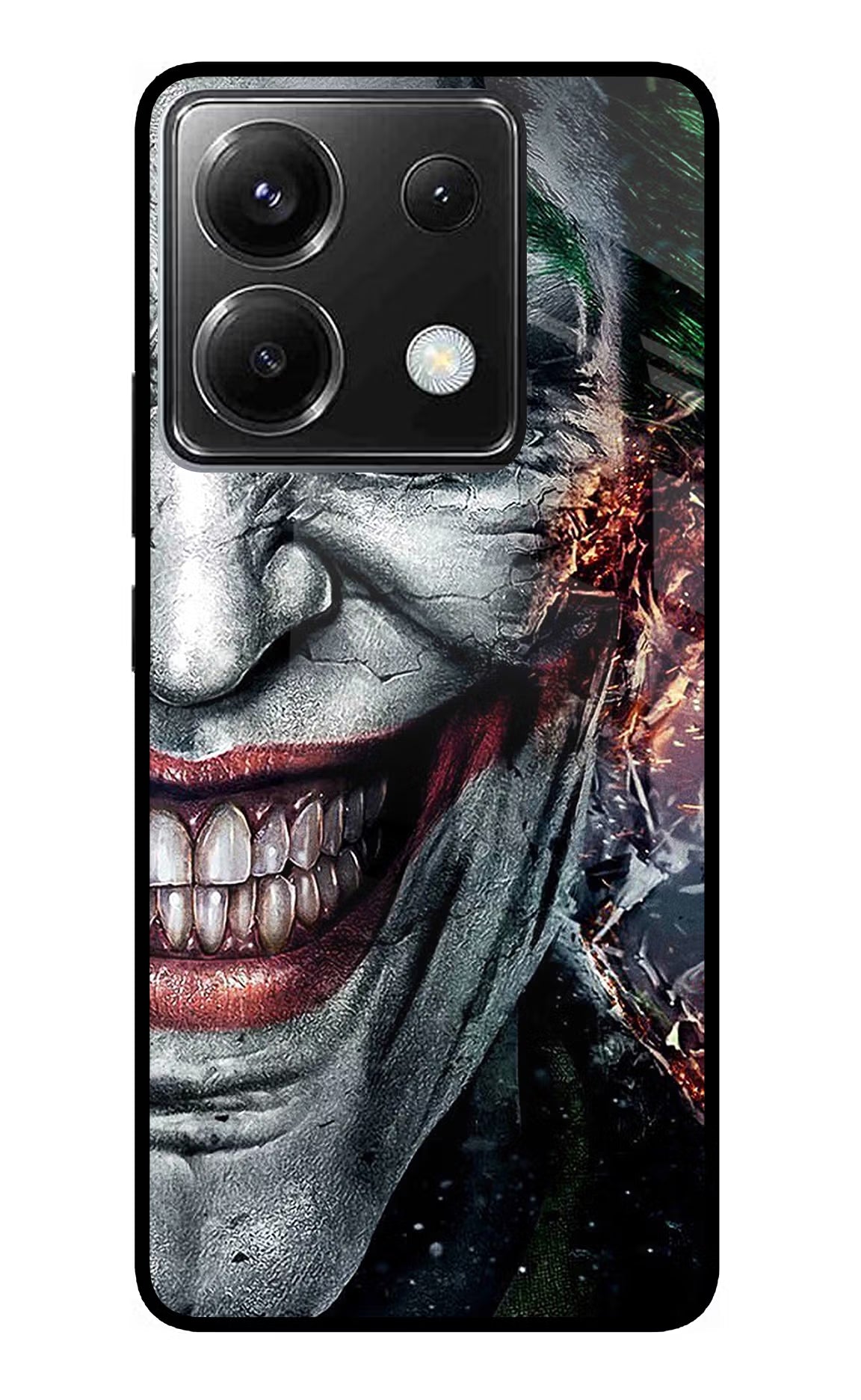 Joker Cam Poco X6 Back Cover - Joker Cam Poco X6 Glass Case Back Cover by Casekaro Joker Cam Poco X6 Glass Case Back Cover by Casekaro