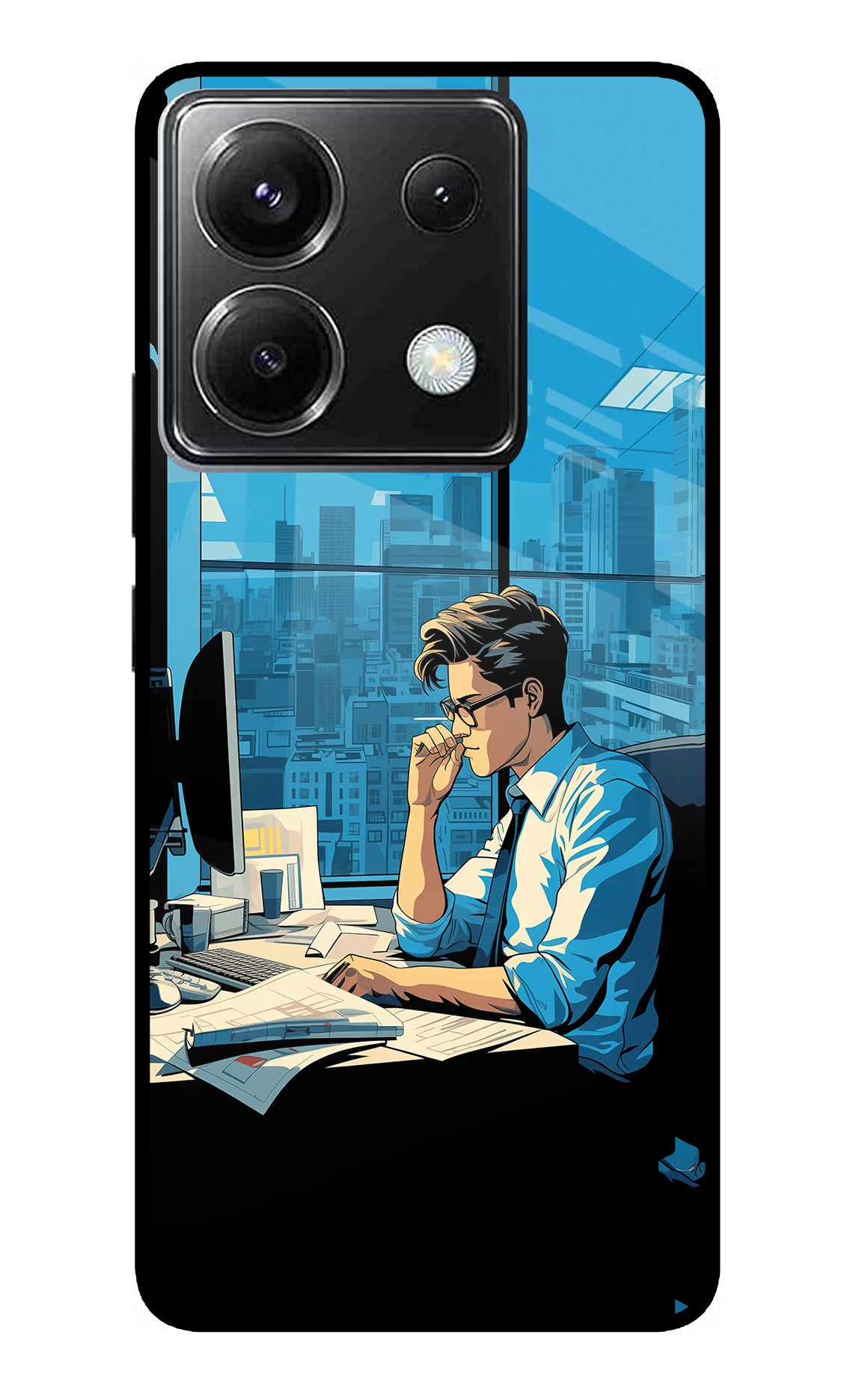 Focused Hustler (AI Generated) Poco X6 Glass Case - Focused Hustler (AI Generated) Poco X6 Glass Case Focused Hustler (AI Generated) Poco X6 Glass Case