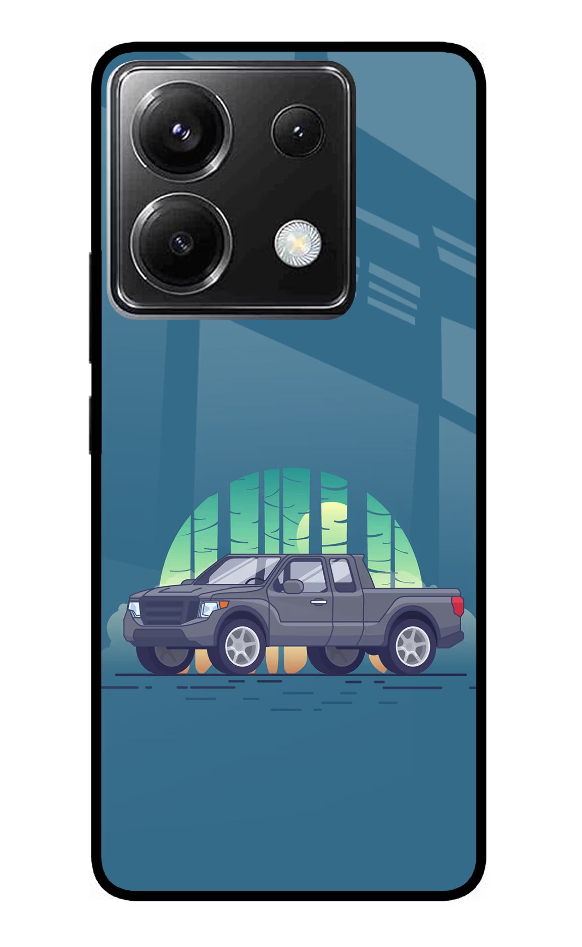 Retro Garage Vibe Poco X6 Glass Case - Retro Garage Vibe Poco X6 Glass Case Retro Garage Vibe Poco X6 Glass Case