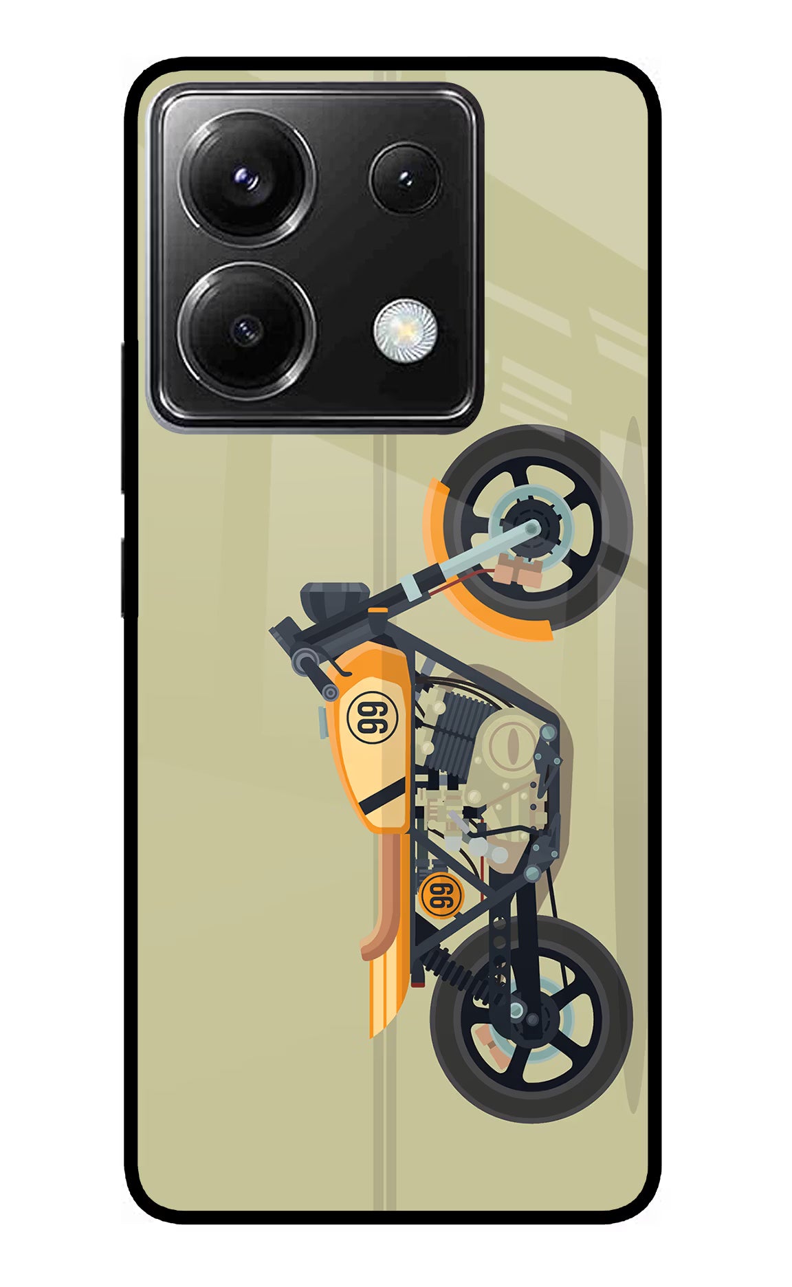 Vertical Speedster Poco X6 Back Cover - Vertical Speedster Poco X6 Glass Case Back Cover by Casekaro Vertical Speedster Poco X6 Glass Case Back Cover by Casekaro