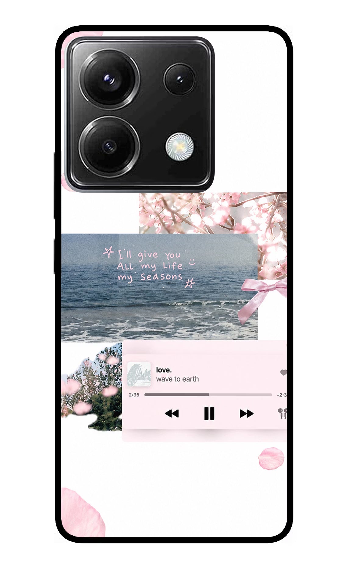 Wave to earth Poco X6 Back Cover - Wave to earth Poco X6 Glass Case Back Cover by Casekaro Wave to earth Poco X6 Glass Case Back Cover by Casekaro