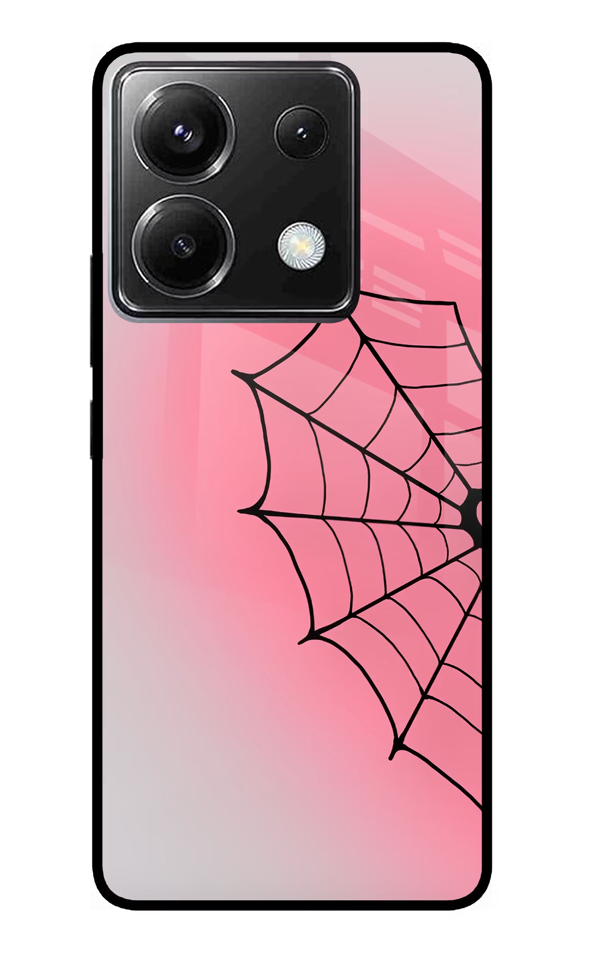 Pink Web Poco X6 Glass Case - Pink Web Poco X6 Glass Case Pink Web Poco X6 Glass Case