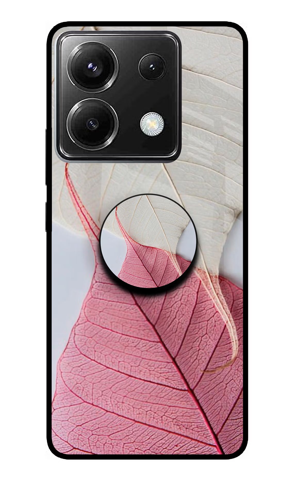 White Pink Leaf Poco X6 Pop Case - White Pink Leaf Poco X6 Pop Case by Casekaro White Pink Leaf Poco X6 Pop Case by Casekaro
