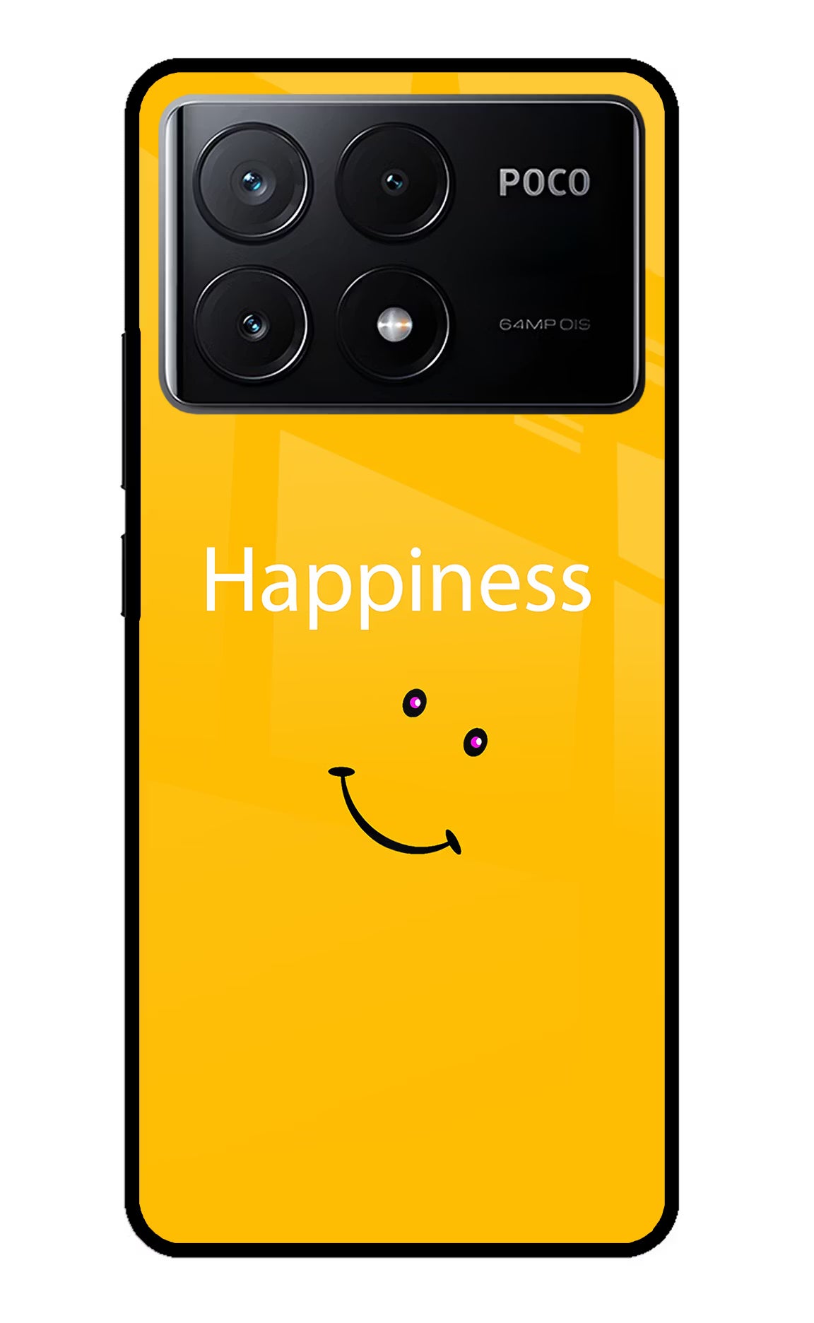 Happiness With Smiley Poco X6 Pro Glass Case - Happiness With Smiley Poco X6 Pro Glass Case Happiness With Smiley Poco X6 Pro Glass Case