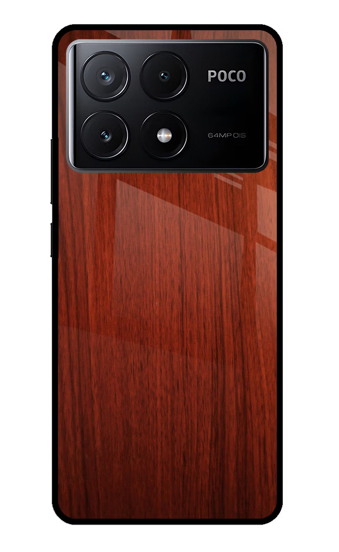 Wooden Plain Pattern Poco X6 Pro Glass Case - Wooden Plain Pattern Poco X6 Pro Glass Case Wooden Plain Pattern Poco X6 Pro Glass Case