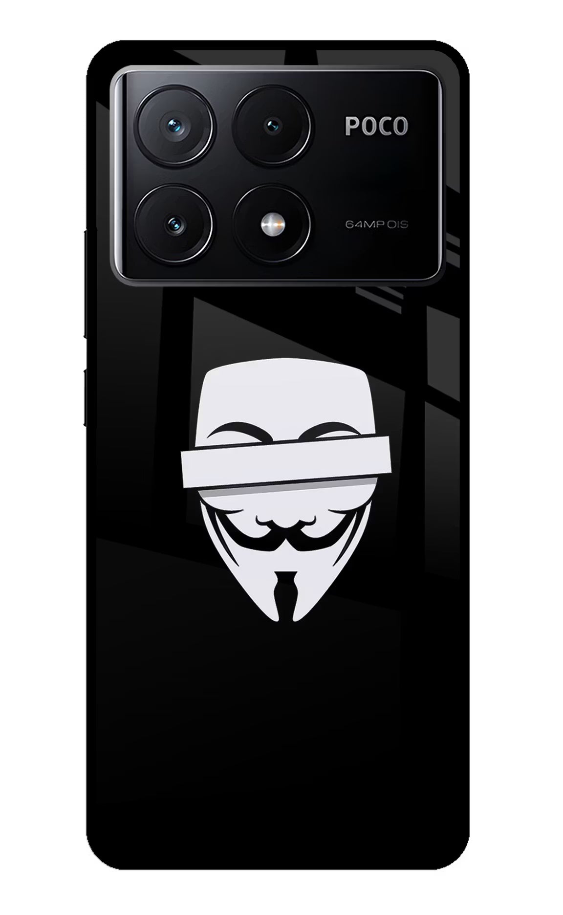 Anonymous Face Poco X6 Pro Glass Case - Anonymous Face Poco X6 Pro Glass Case Anonymous Face Poco X6 Pro Glass Case