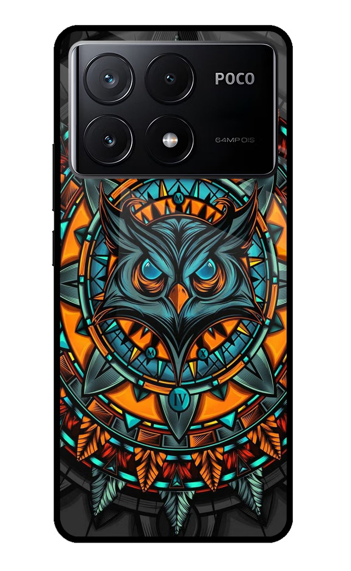 Angry Owl Art Poco X6 Pro Glass Case - Angry Owl Art Poco X6 Pro Glass Case Angry Owl Art Poco X6 Pro Glass Case