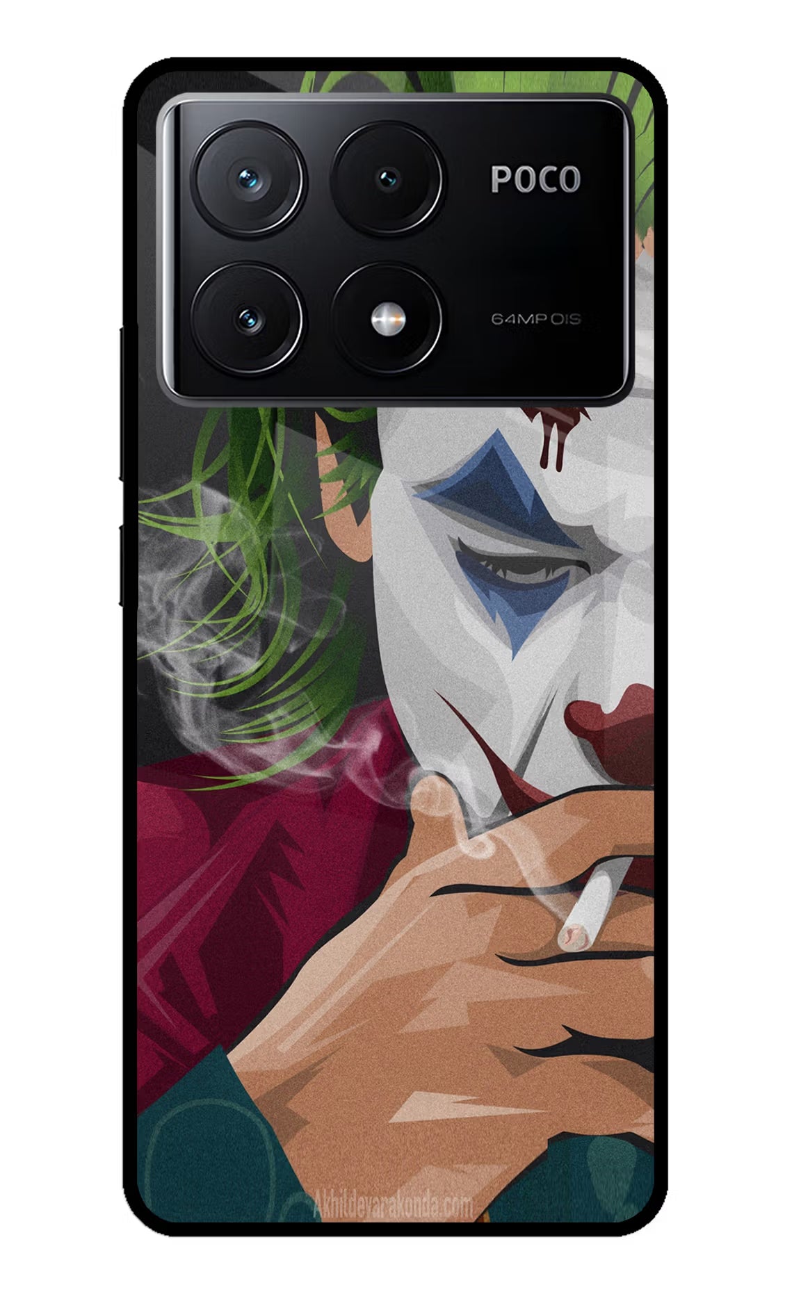 Joker Smoking Poco X6 Pro Glass Case - Joker Smoking Poco X6 Pro Glass Case Joker Smoking Poco X6 Pro Glass Case
