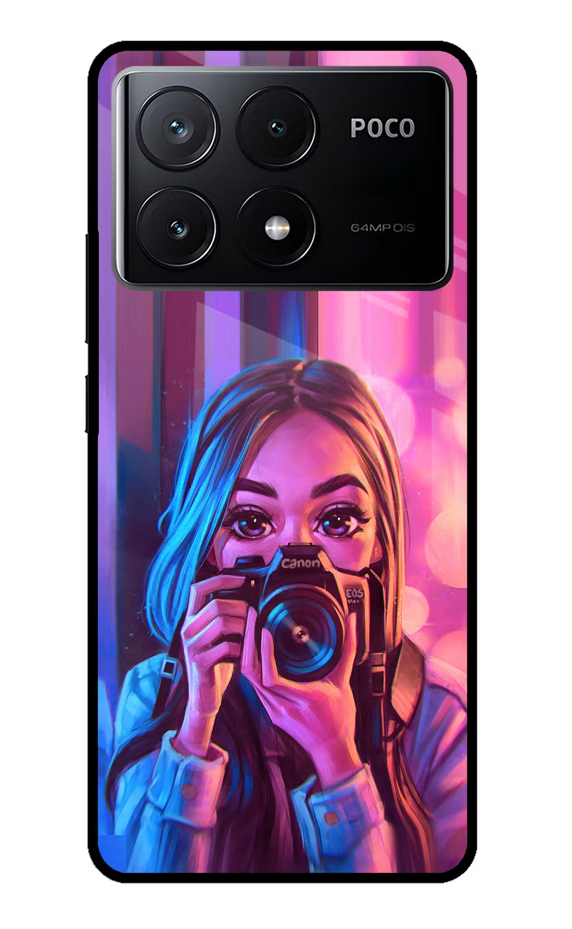Girl Photographer Poco X6 Pro Glass Case - Girl Photographer Poco X6 Pro Glass Case Girl Photographer Poco X6 Pro Glass Case