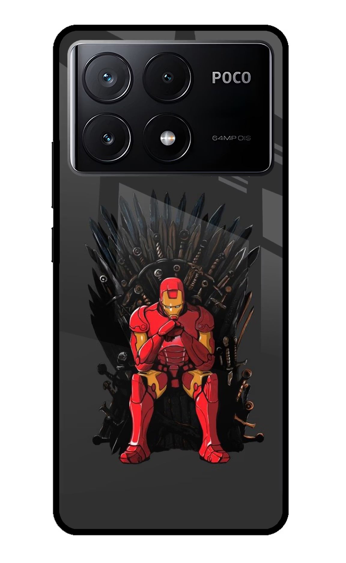 Ironman Throne Poco X6 Pro Glass Case - Ironman Throne Poco X6 Pro Glass Case Ironman Throne Poco X6 Pro Glass Case