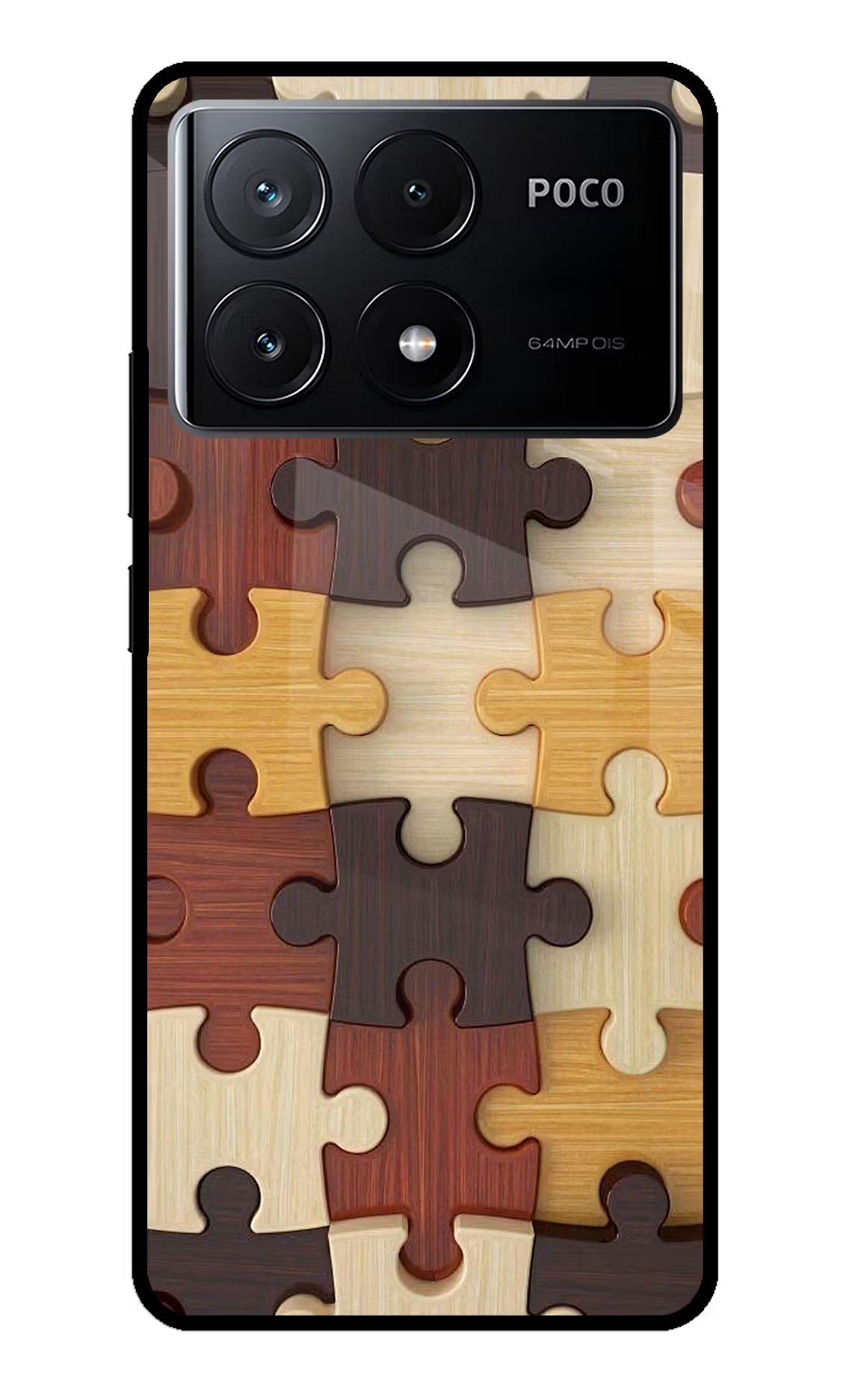 Wooden Puzzle Poco X6 Pro Glass Case - Wooden Puzzle Poco X6 Pro Glass Case Wooden Puzzle Poco X6 Pro Glass Case