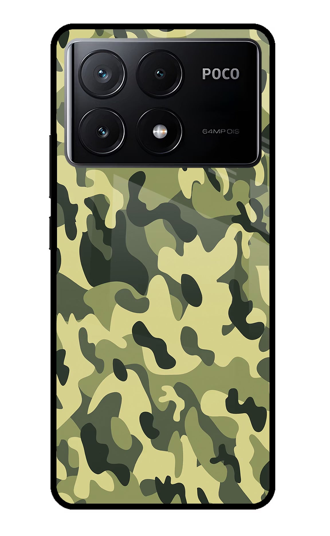 Camouflage Poco X6 Pro Glass Case - Camouflage Poco X6 Pro Glass Case Camouflage Poco X6 Pro Glass Case