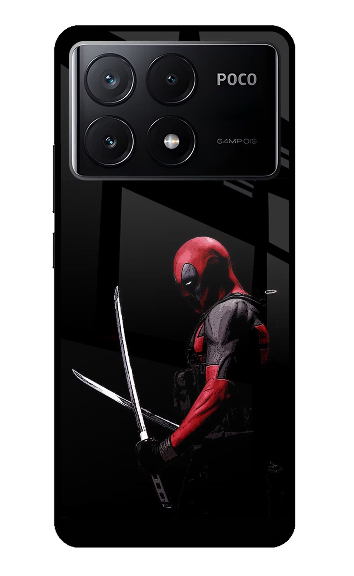 Deadpool Poco X6 Pro Glass Case - Deadpool Poco X6 Pro Glass Case Deadpool Poco X6 Pro Glass Case