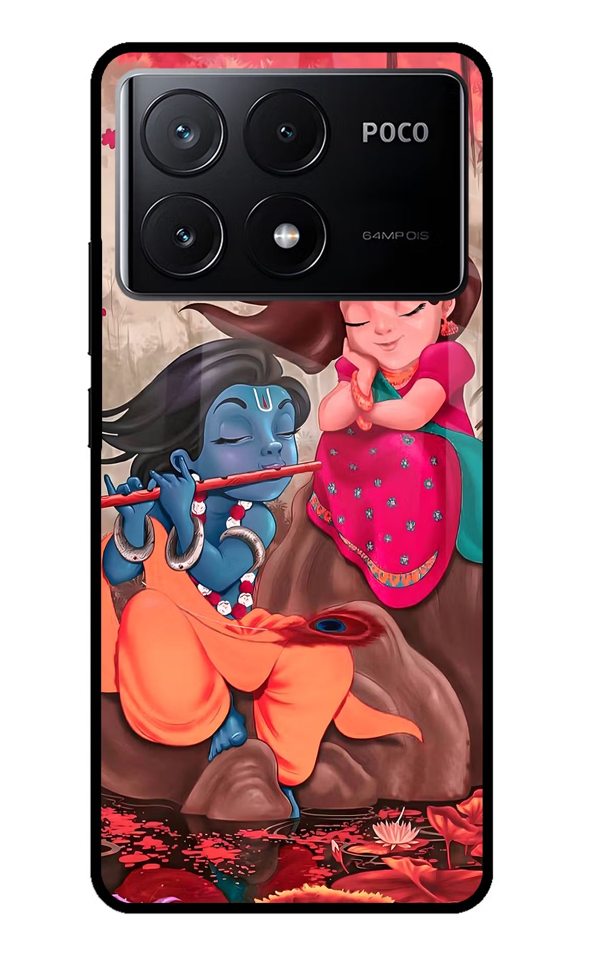 Radhe Krishna Poco X6 Pro Glass Case - Radhe Krishna Poco X6 Pro Glass Case Radhe Krishna Poco X6 Pro Glass Case