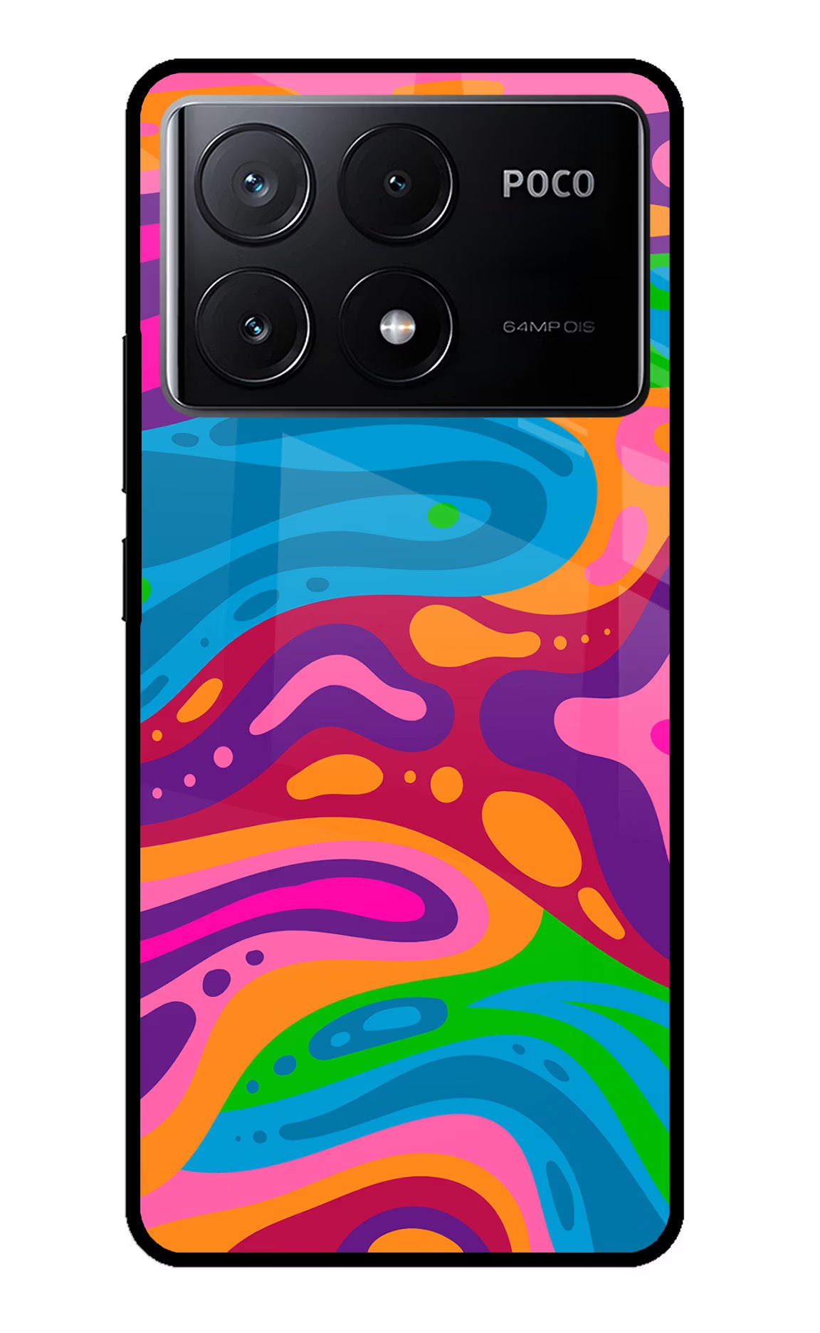 Trippy Pattern Poco X6 Pro Glass Case - Trippy Pattern Poco X6 Pro Glass Case Trippy Pattern Poco X6 Pro Glass Case