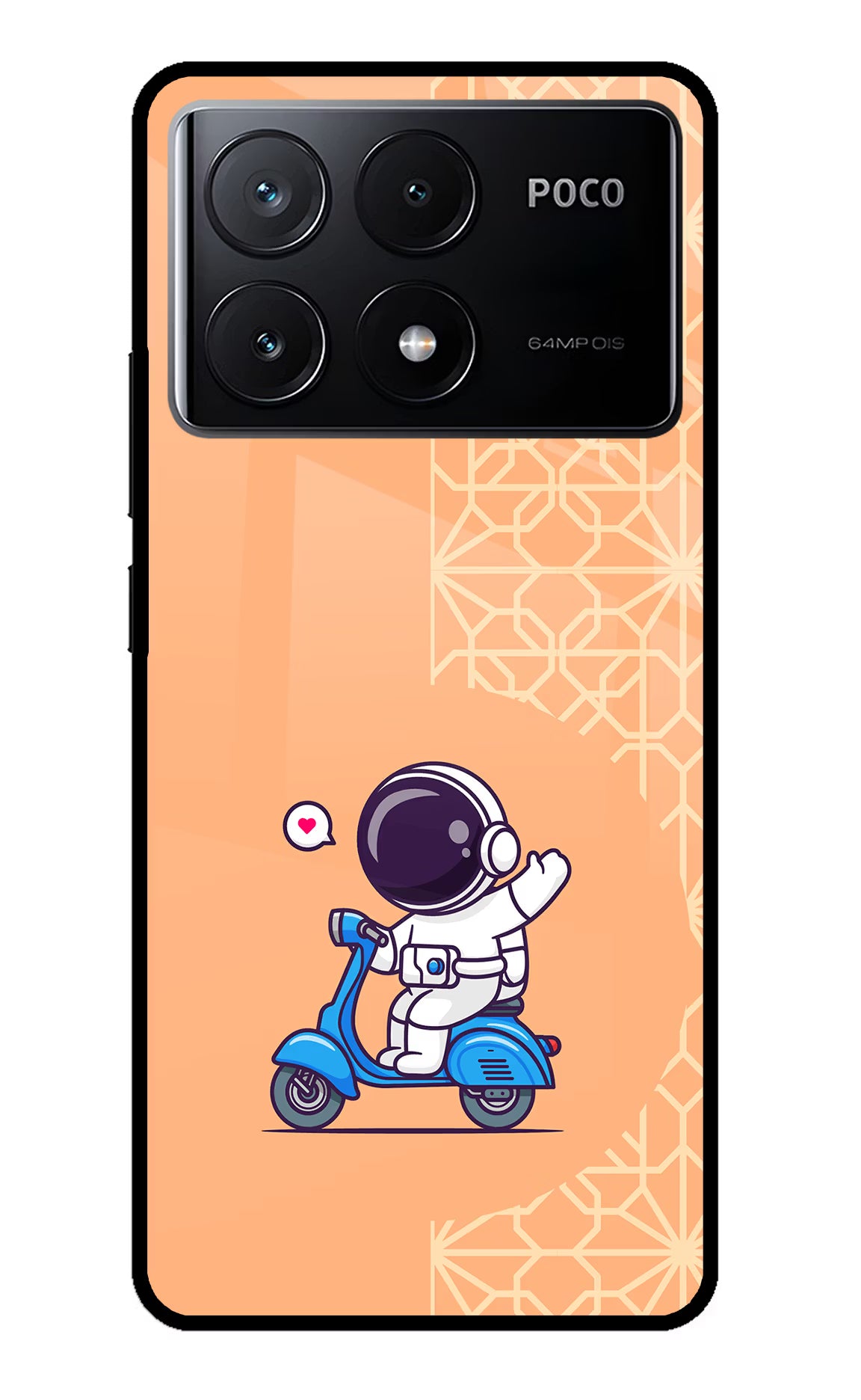 Cute Astronaut Riding Poco X6 Pro Glass Case - Cute Astronaut Riding Poco X6 Pro Glass Case Cute Astronaut Riding Poco X6 Pro Glass Case