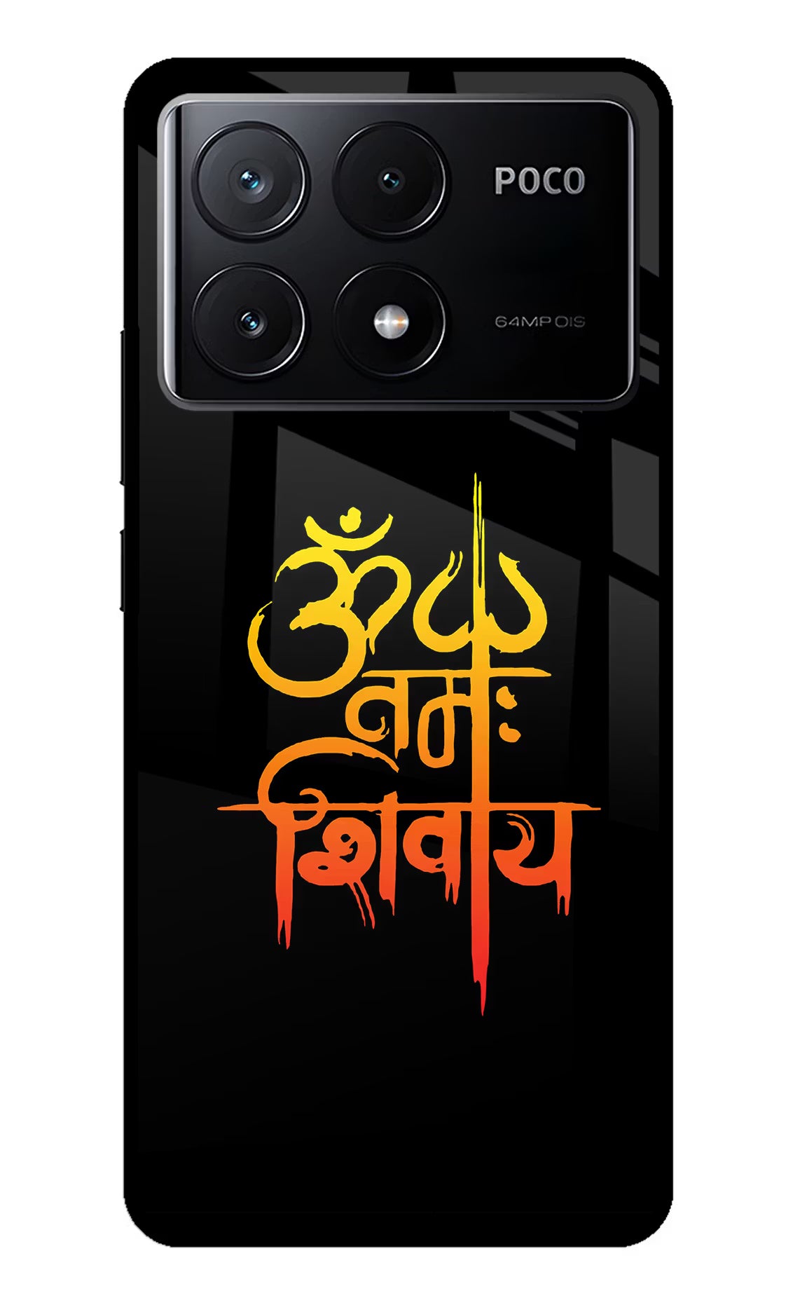 Om Namah Shivay Poco X6 Pro Glass Case - Om Namah Shivay Poco X6 Pro Glass Case Om Namah Shivay Poco X6 Pro Glass Case