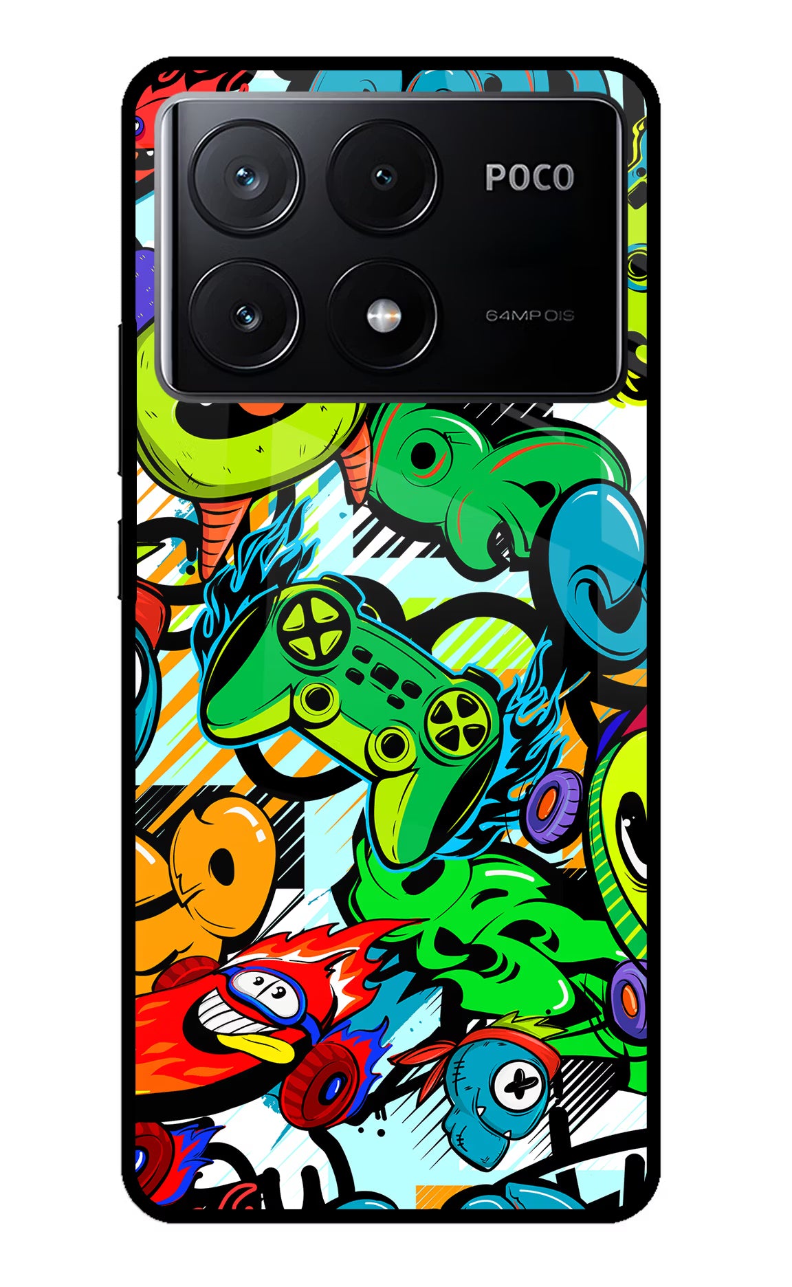 Game Doodle Poco X6 Pro Glass Case - Game Doodle Poco X6 Pro Glass Case Game Doodle Poco X6 Pro Glass Case