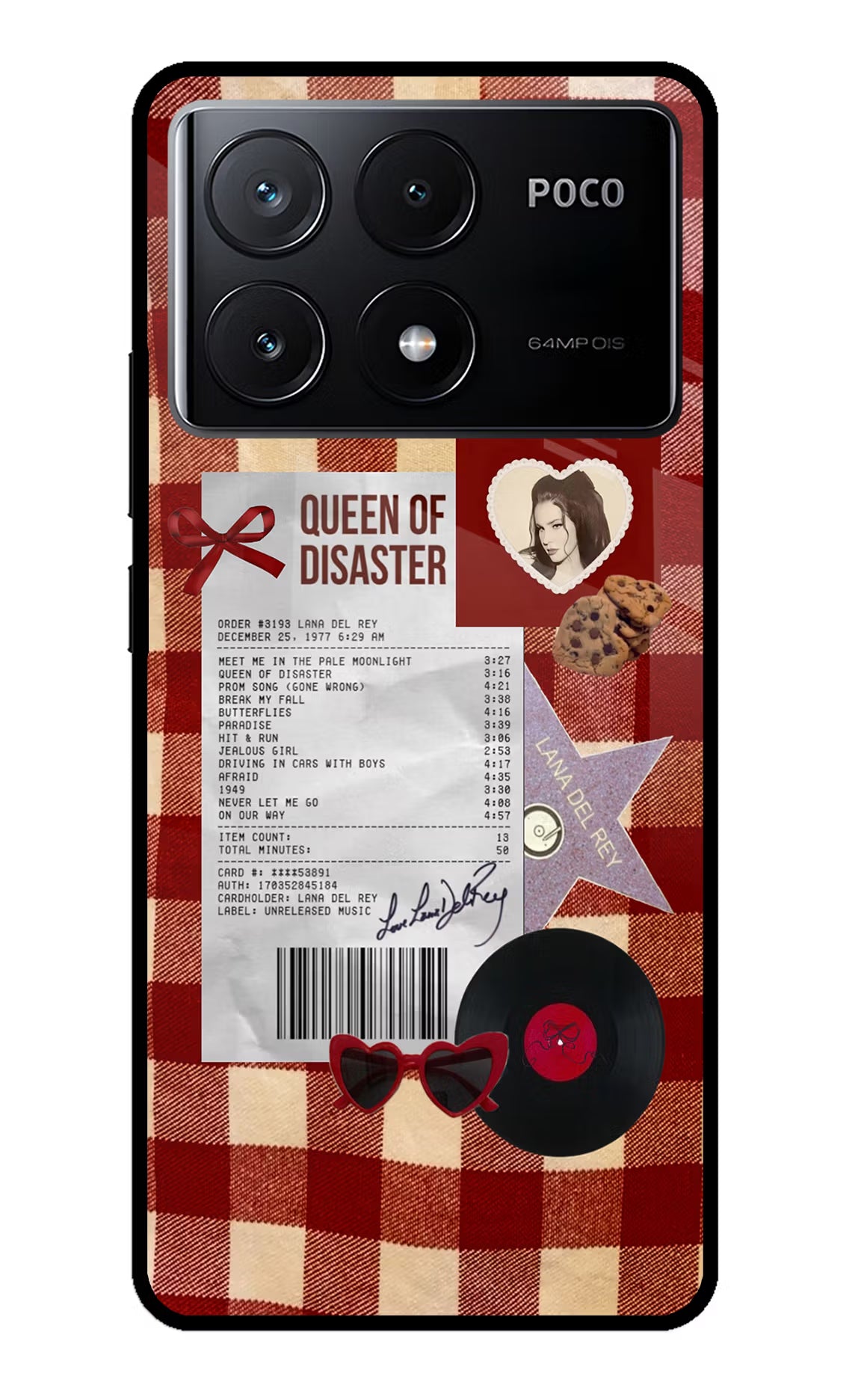 Queen of Disaster Poco X6 Pro Glass Case - Queen of Disaster Poco X6 Pro Glass Case Queen of Disaster Poco X6 Pro Glass Case
