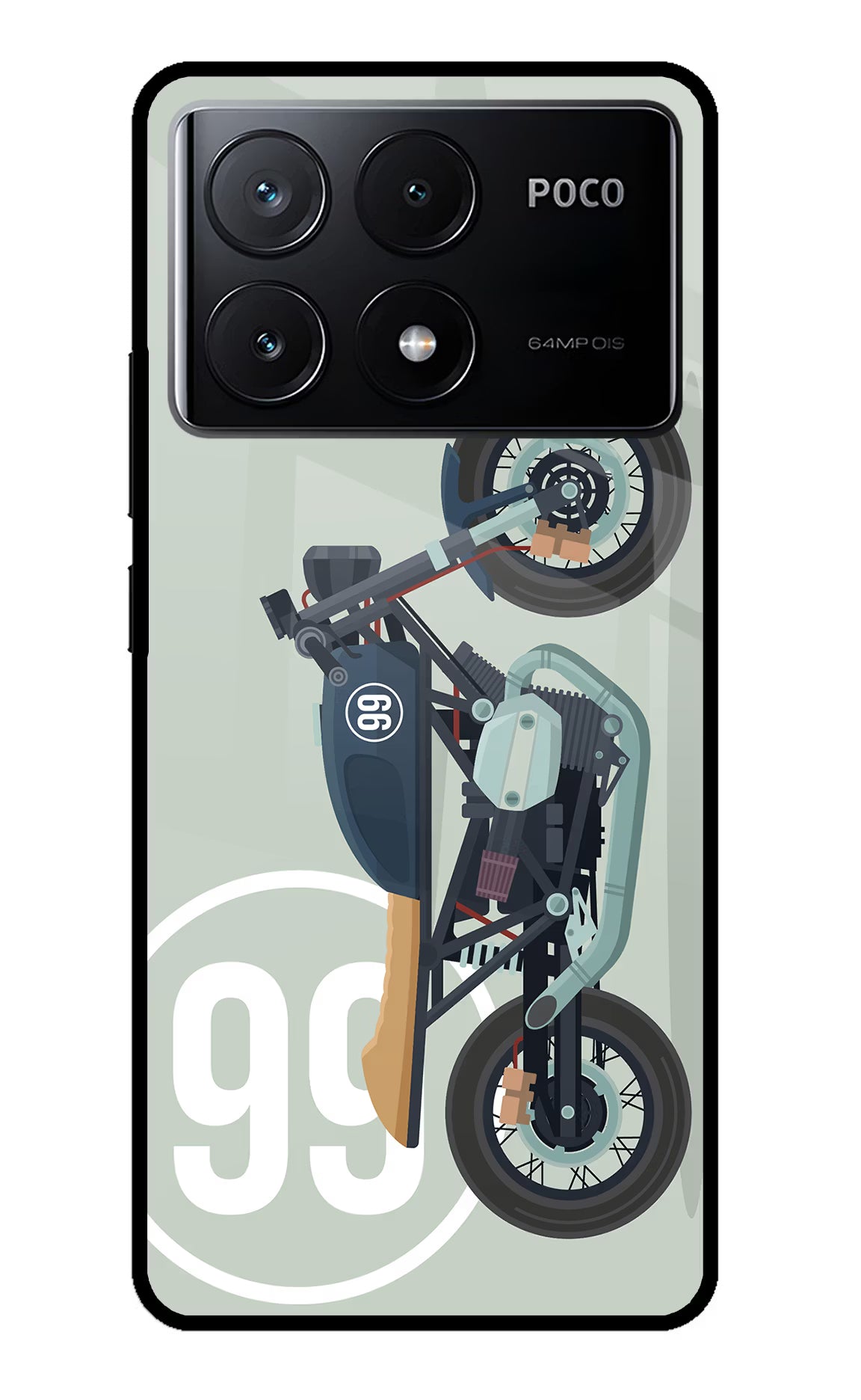 Classic Cafe Racer 99 Poco X6 Pro Glass Case - Classic Cafe Racer 99 Poco X6 Pro Glass Case Classic Cafe Racer 99 Poco X6 Pro Glass Case