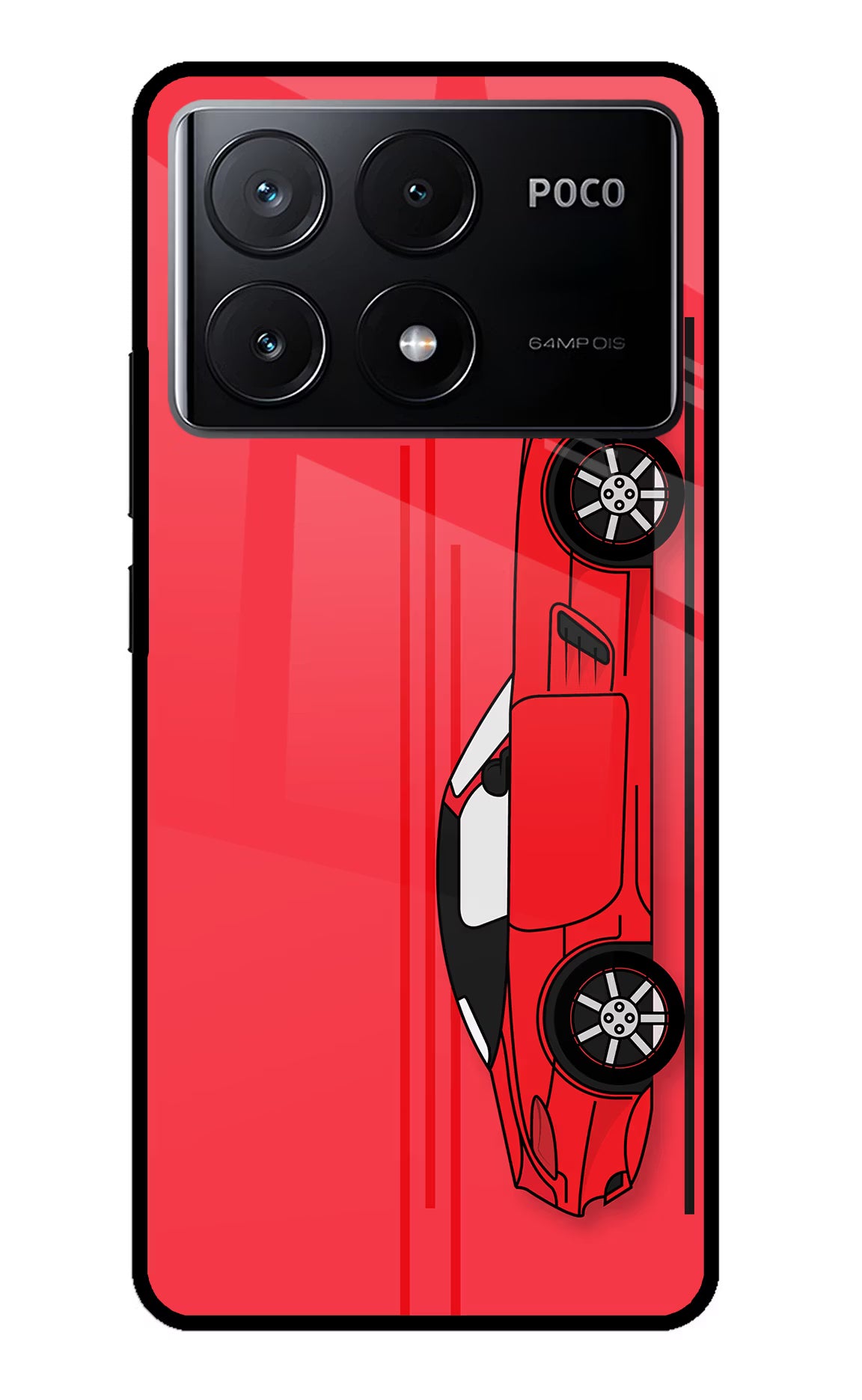 Red Velocity Poco X6 Pro Glass Case - Red Velocity Poco X6 Pro Glass Case Red Velocity Poco X6 Pro Glass Case