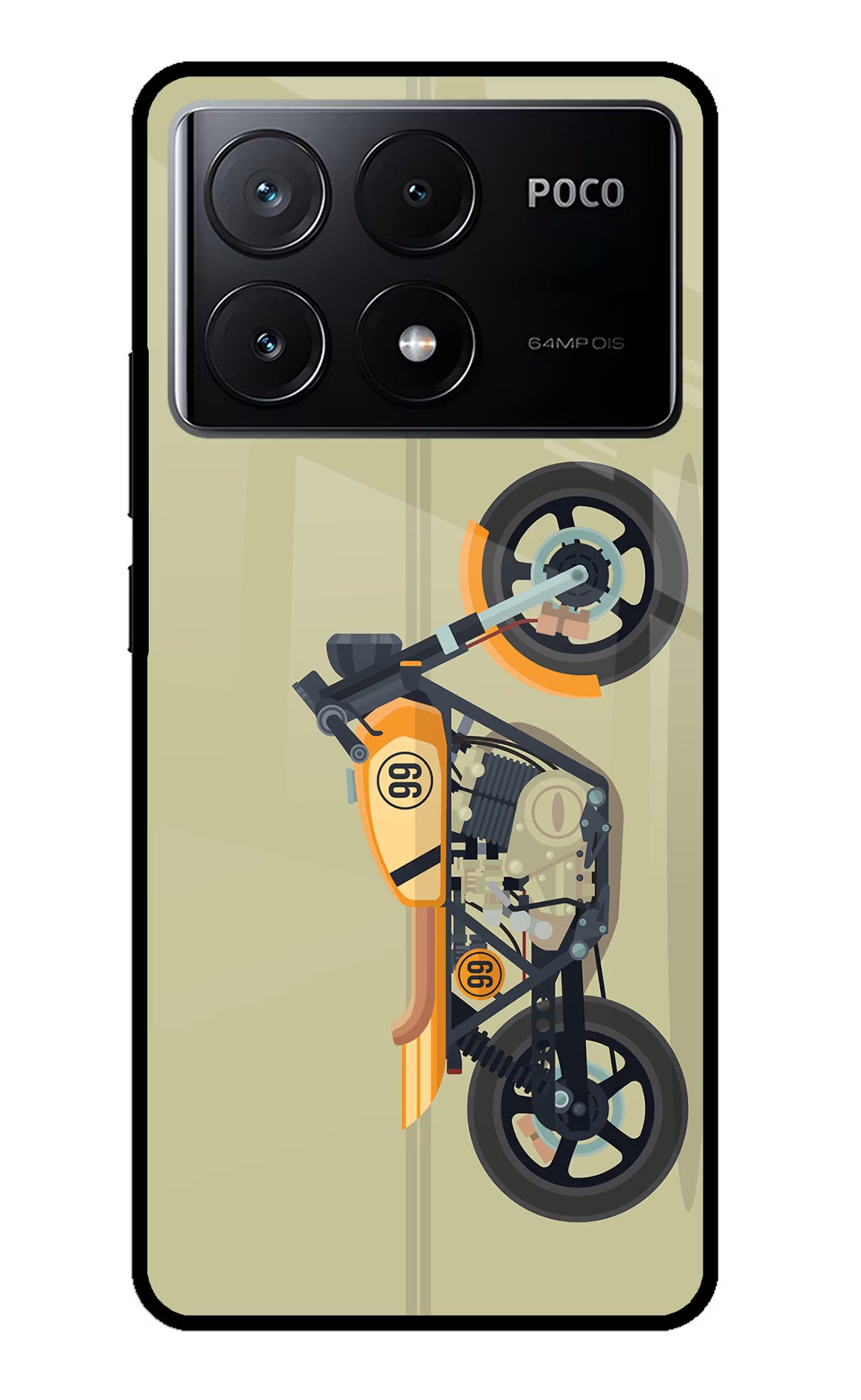 Vertical Speedster Poco X6 Pro Glass Case - Vertical Speedster Poco X6 Pro Glass Case Vertical Speedster Poco X6 Pro Glass Case