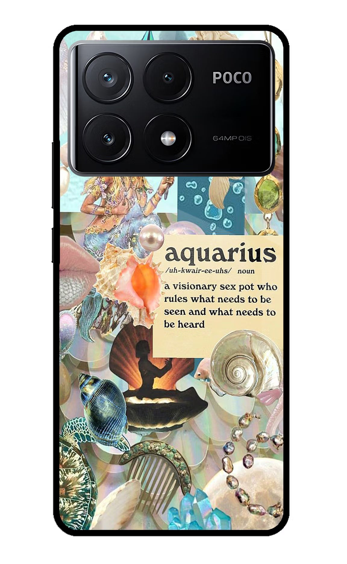 Aquarius Zodiac Poco X6 Pro Glass Case - Aquarius Zodiac Poco X6 Pro Glass Case Aquarius Zodiac Poco X6 Pro Glass Case