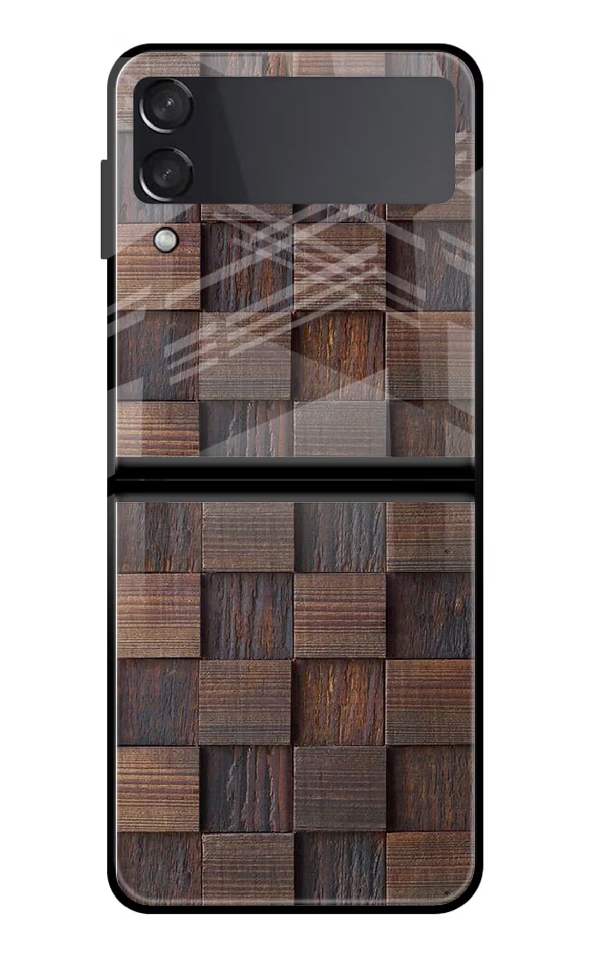 Wooden Cube Design Samsung Galaxy Z Flip3 Glass Case - Wooden Cube Design Samsung Galaxy Z Flip3 Glass Case Wooden Cube Design Samsung Galaxy Z Flip3 Glass Case