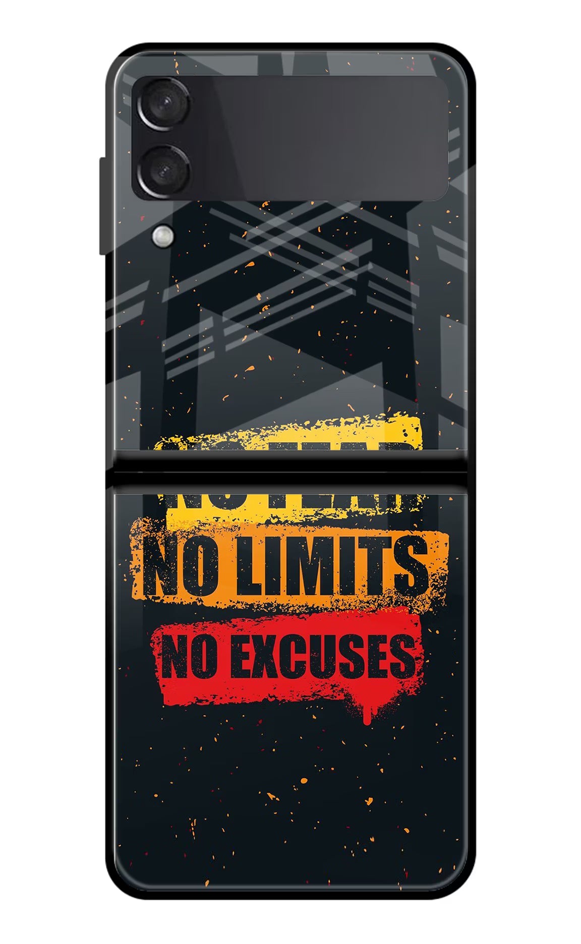 No Fear No Limits No Excuse Samsung Galaxy Z Flip3 Glass Case - No Fear No Limits No Excuse Samsung Galaxy Z Flip3 Glass Case No Fear No Limits No Excuse Samsung Galaxy Z Flip3 Glass Case