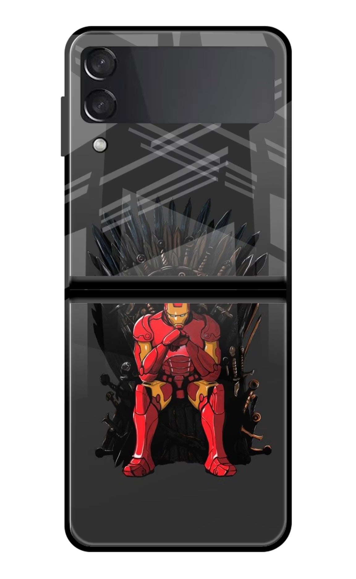 Ironman Throne Samsung Galaxy Z Flip3 Glass Case - Ironman Throne Samsung Galaxy Z Flip3 Glass Case Ironman Throne Samsung Galaxy Z Flip3 Glass Case