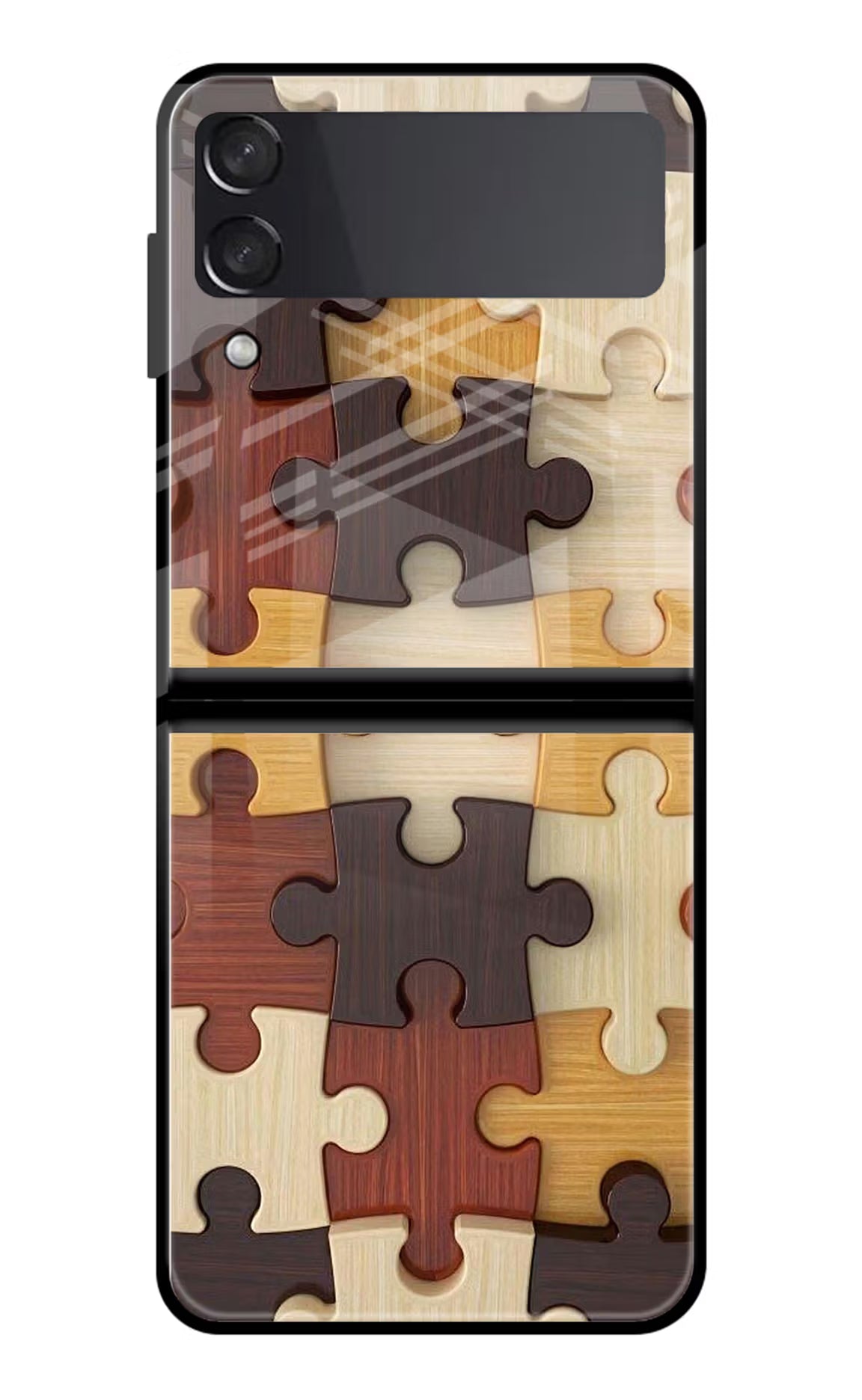 Wooden Puzzle Samsung Galaxy Z Flip3 Glass Case - Wooden Puzzle Samsung Galaxy Z Flip3 Glass Case Wooden Puzzle Samsung Galaxy Z Flip3 Glass Case