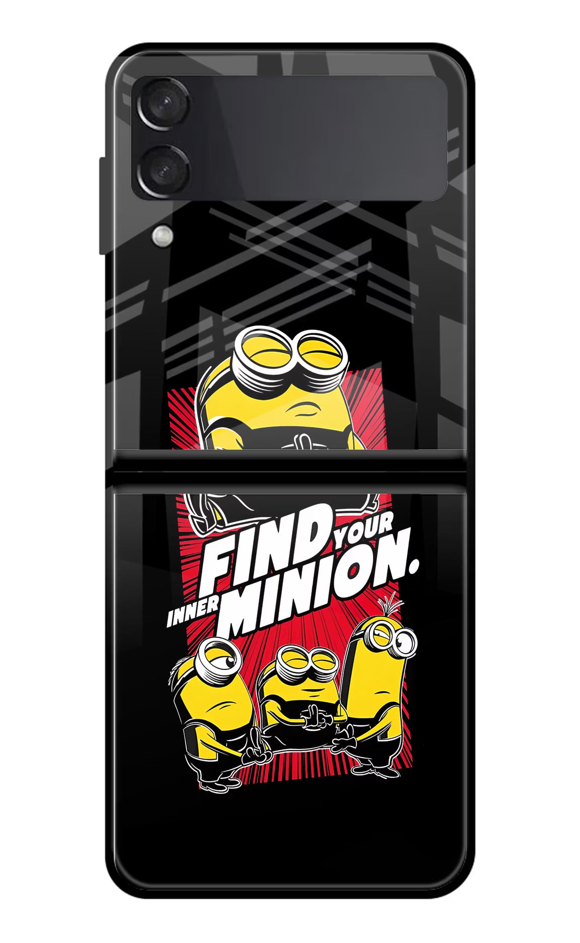 Find your inner Minion Samsung Galaxy Z Flip3 Glass Case - Find your inner Minion Samsung Galaxy Z Flip3 Glass Case Find your inner Minion Samsung Galaxy Z Flip3 Glass Case