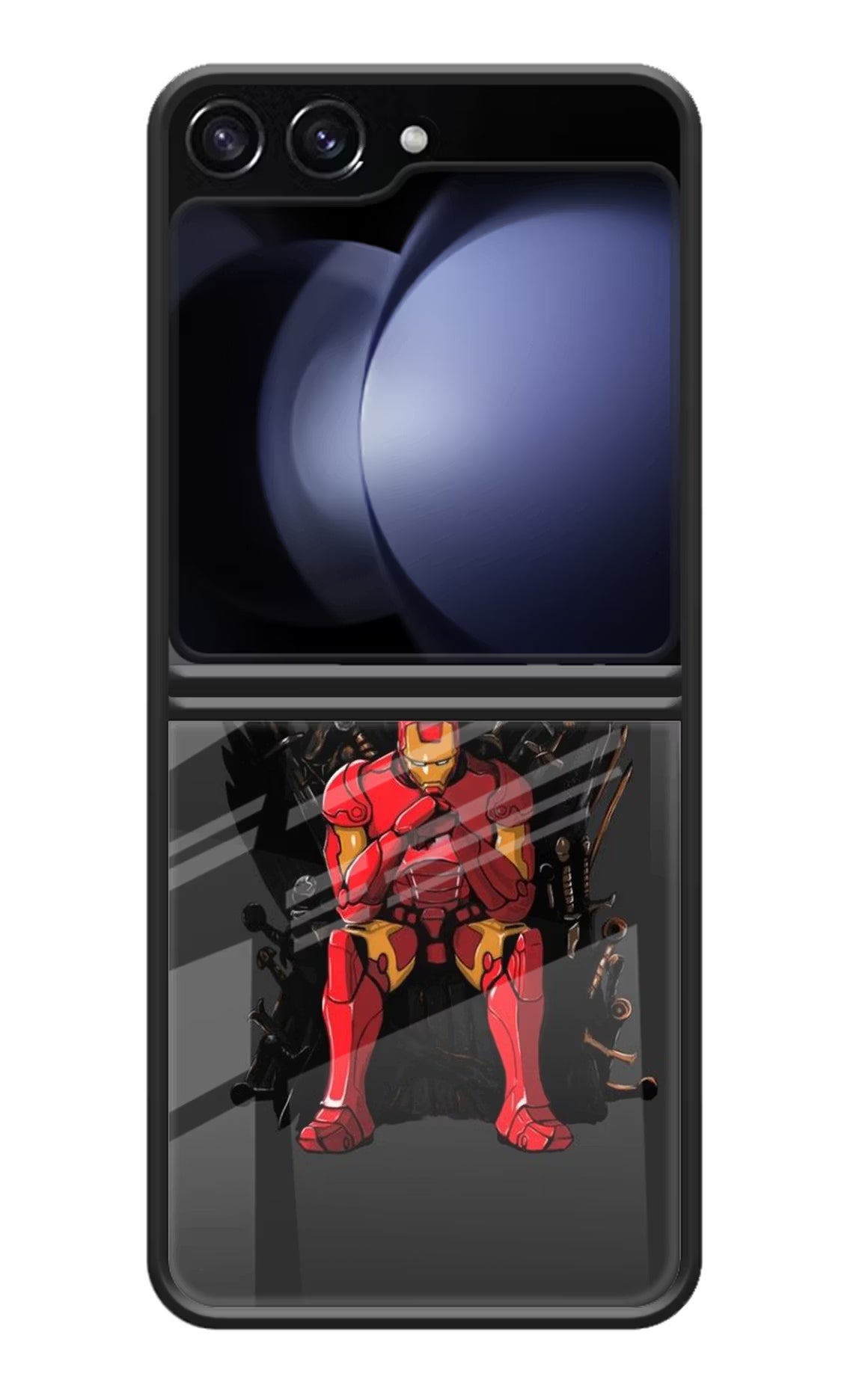 Ironman Throne Samsung Galaxy Z Flip5 Glass Case - Ironman Throne Samsung Galaxy Z Flip5 Glass Case Ironman Throne Samsung Galaxy Z Flip5 Glass Case