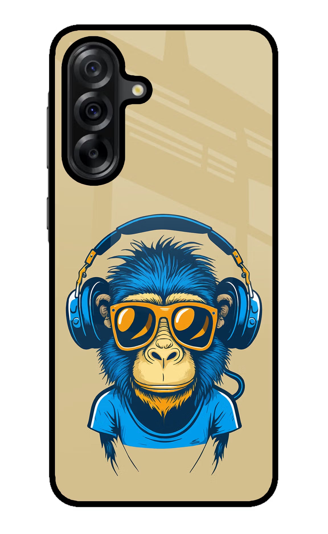 Monkey Headphone Samsung A36 5G Glass Case - Monkey Headphone Samsung A36 5G Glass Case Monkey Headphone Samsung A36 5G Glass Case