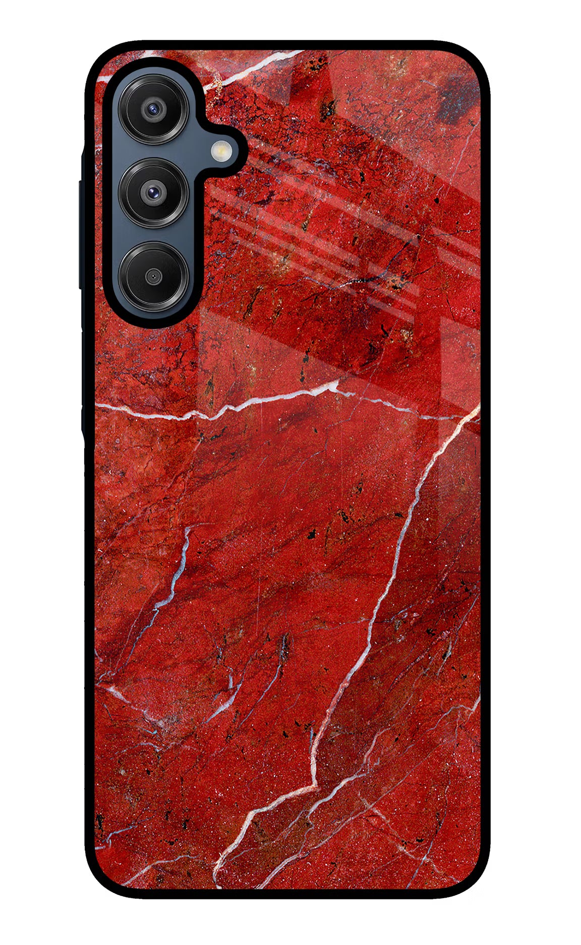 Red Marble Design Samsung A16 5G Glass Case Back Cover by Casekaro