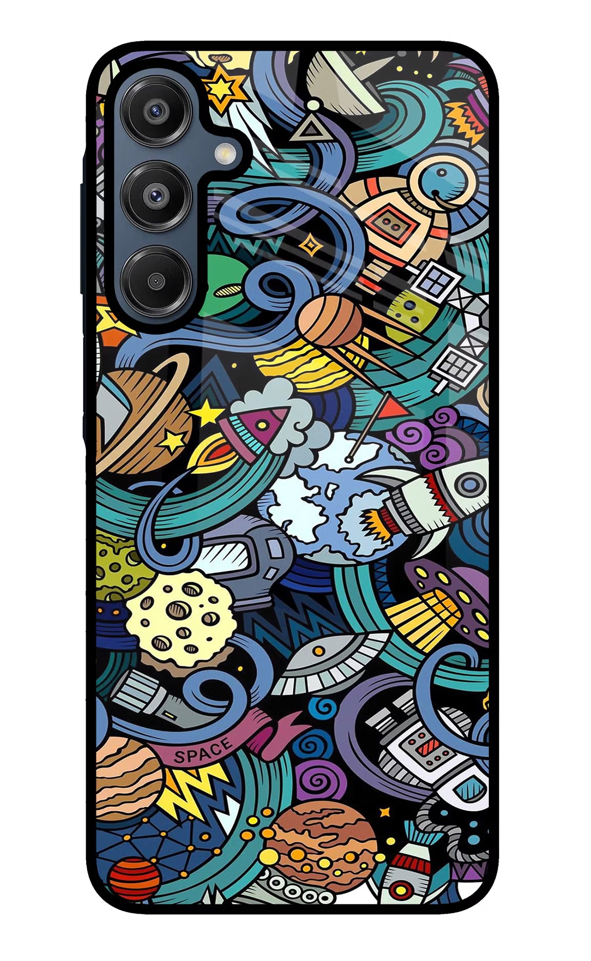 Space Abstract Samsung A16 5G Glass Case Back Cover by Casekaro