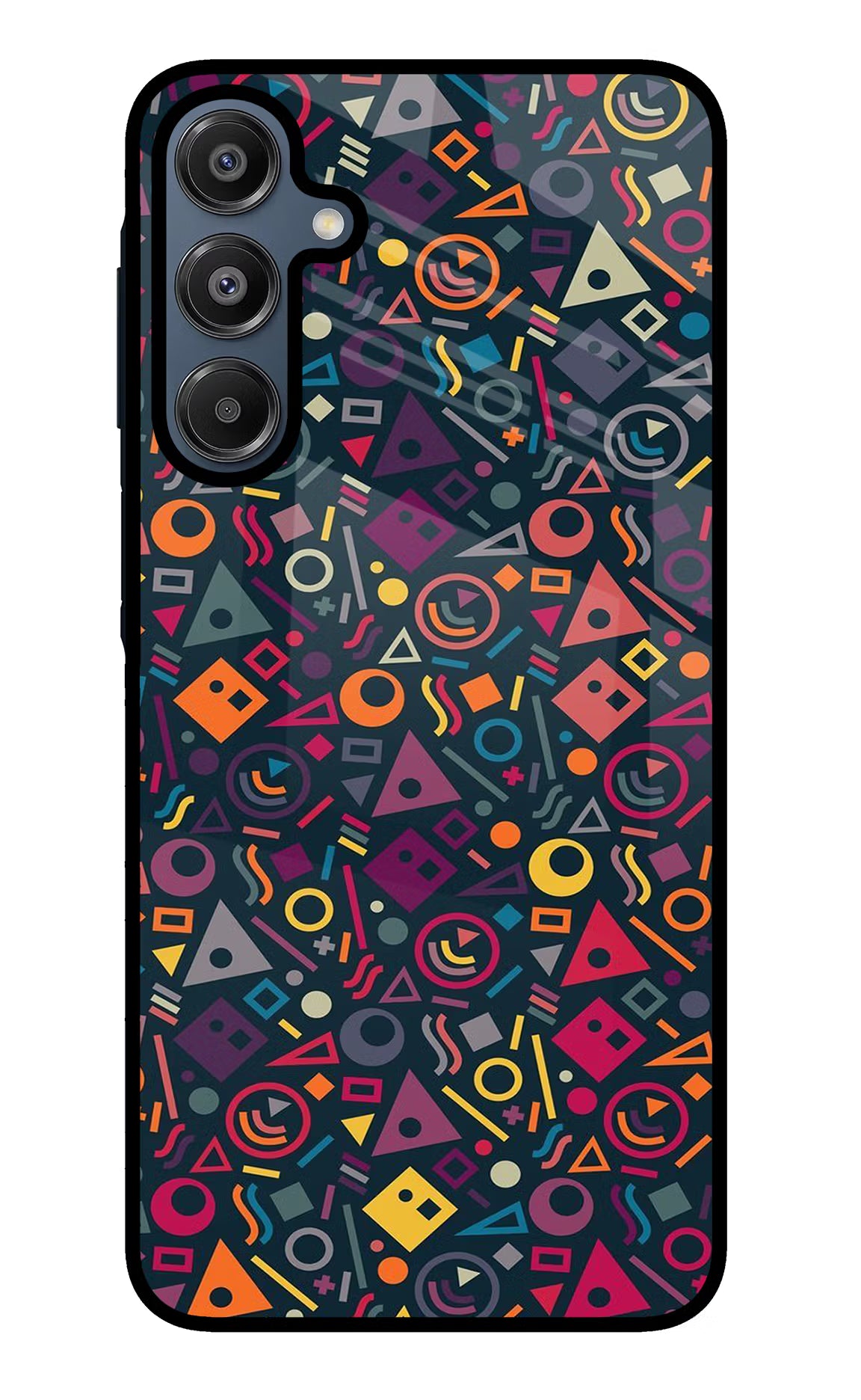 Geometric Abstract Samsung A16 5G Glass Case Back Cover by Casekaro