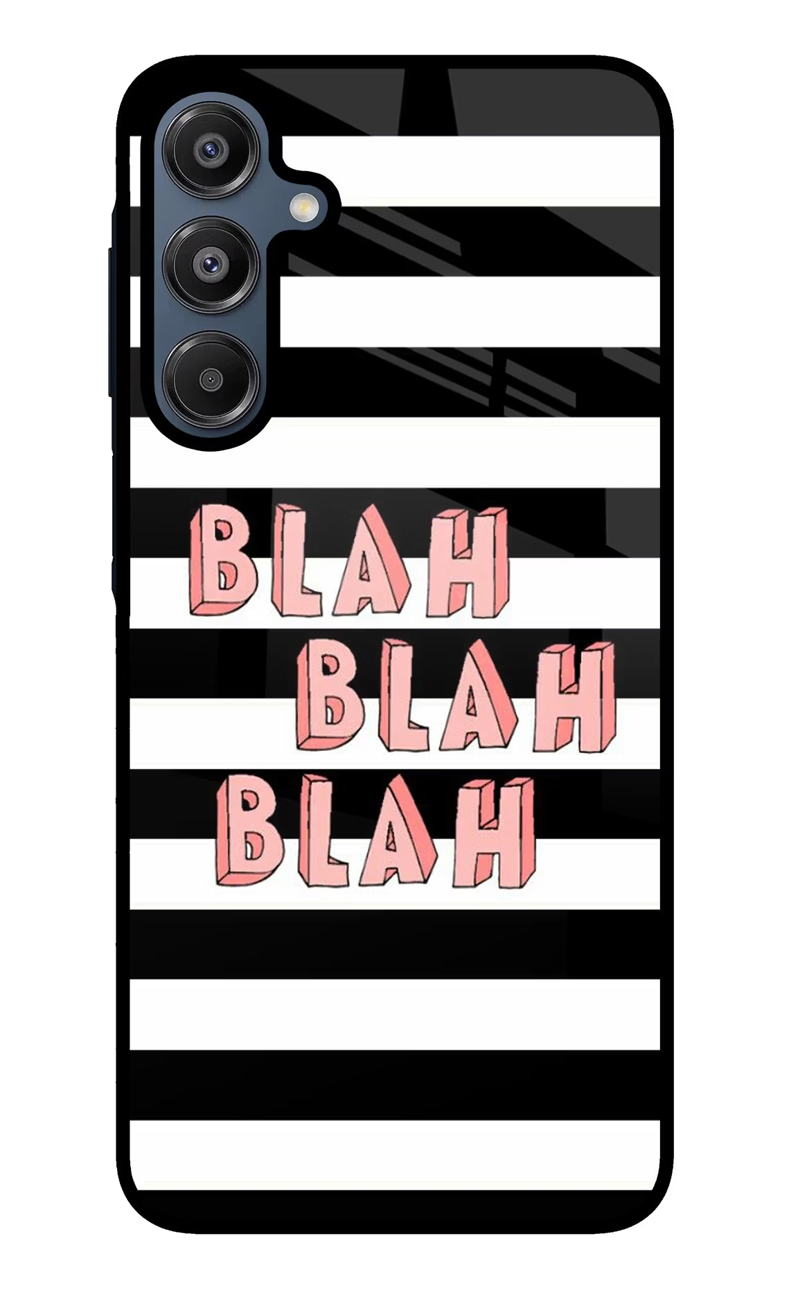 Blah Blah Blah Samsung A16 5G Glass Case Back Cover by Casekaro