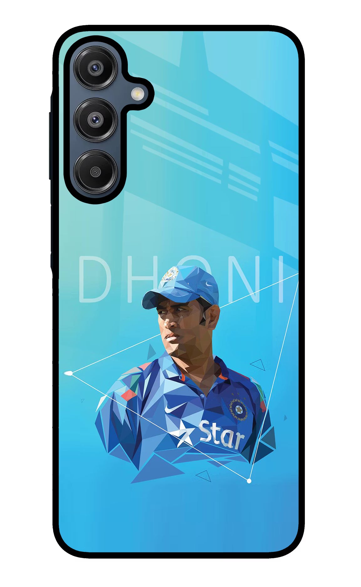 Dhoni Artwork Samsung A16 5G Glass Case Back Cover by Casekaro