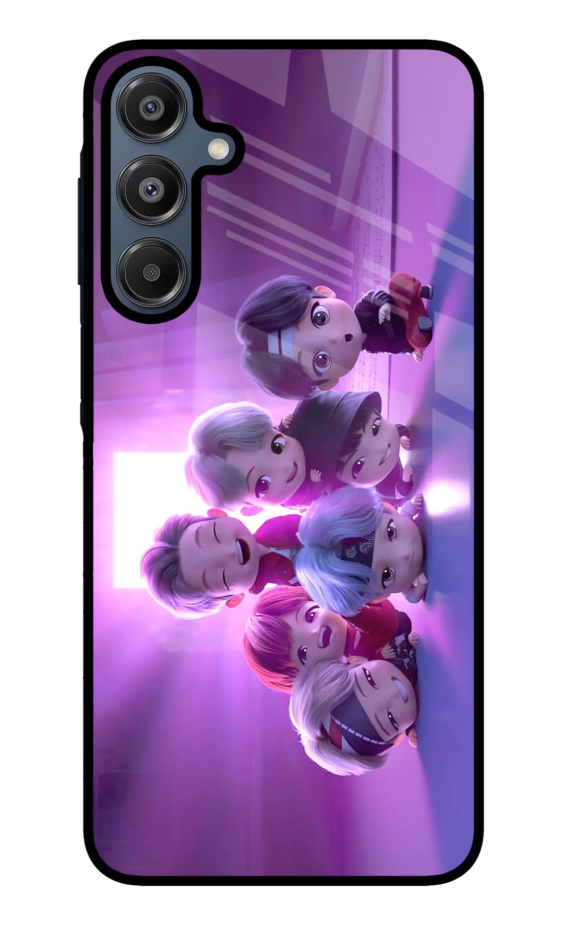 BTS Chibi Samsung A16 5G Glass Case Back Cover by Casekaro
