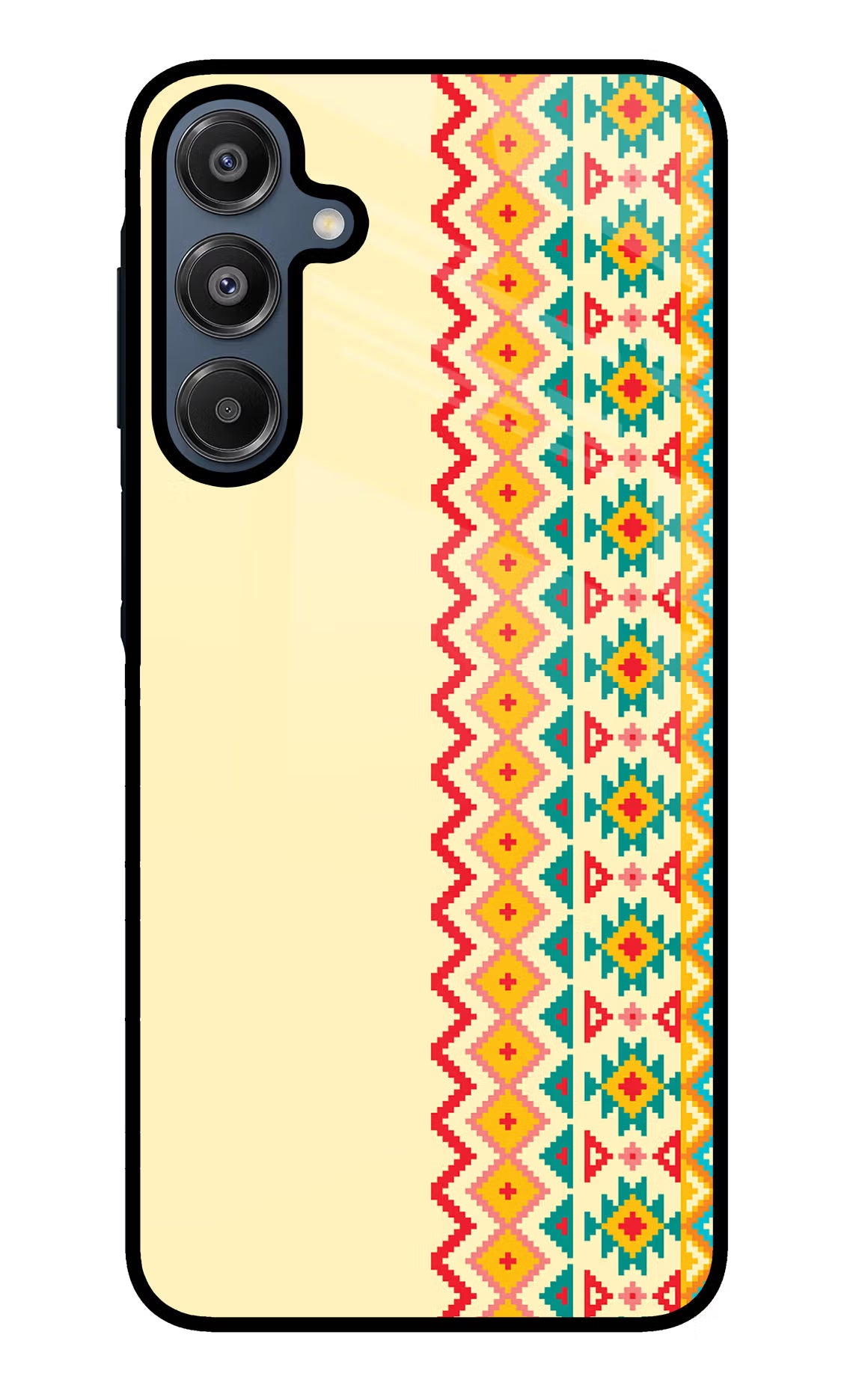 Ethnic Seamless Samsung A16 5G Glass Case Back Cover by Casekaro