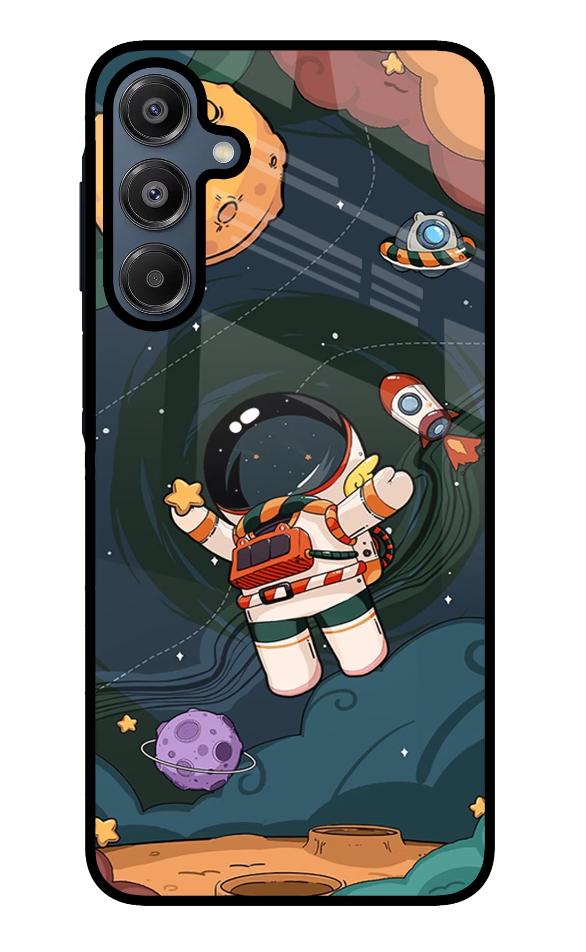 Cartoon Astronaut Samsung A16 5G Glass Case - Cartoon Astronaut Samsung A16 5G Glass Case Cartoon Astronaut Samsung A16 5G Glass Case