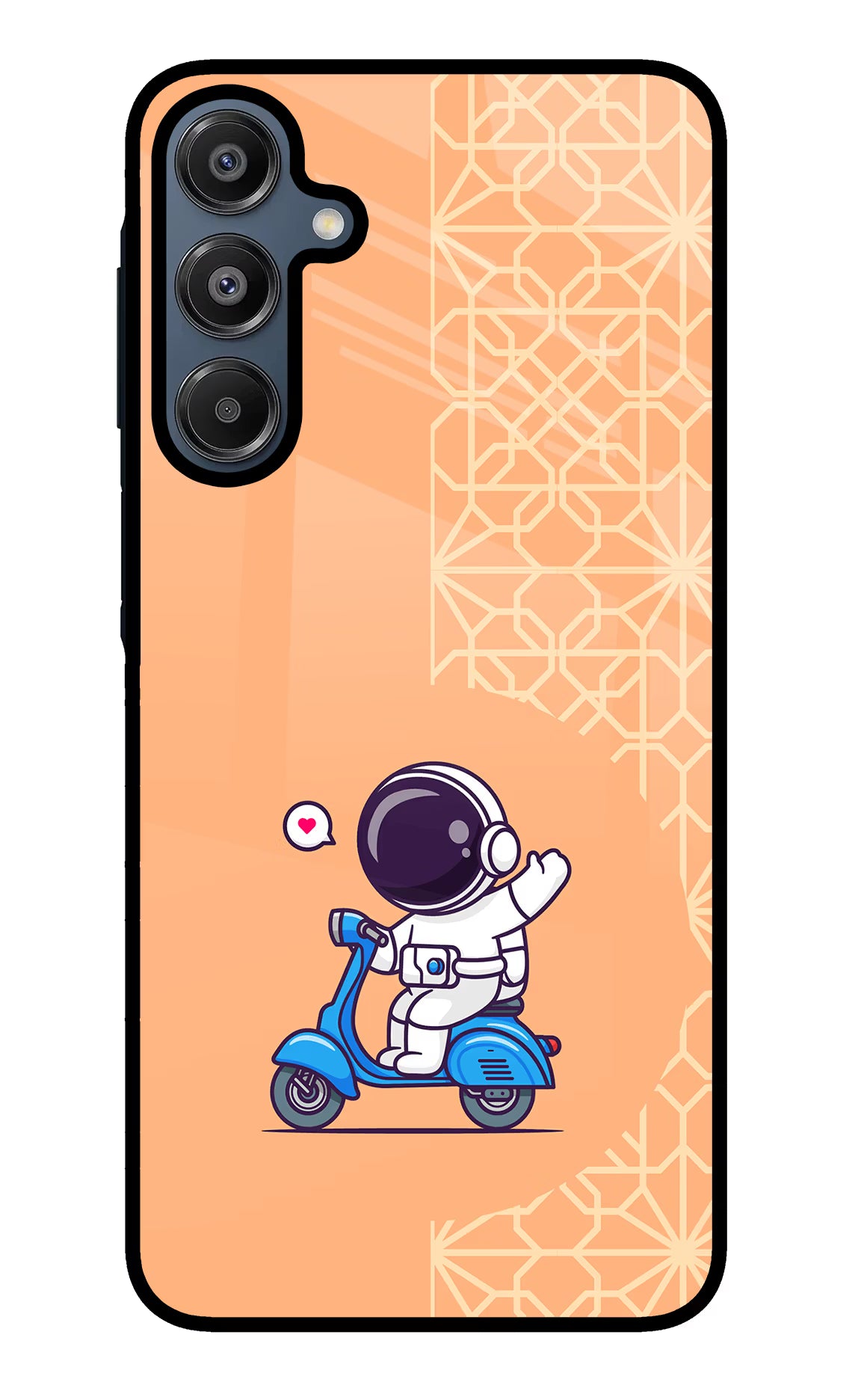 Cute Astronaut Riding Samsung A16 5G Glass Case - Cute Astronaut Riding Samsung A16 5G Glass Case Cute Astronaut Riding Samsung A16 5G Glass Case