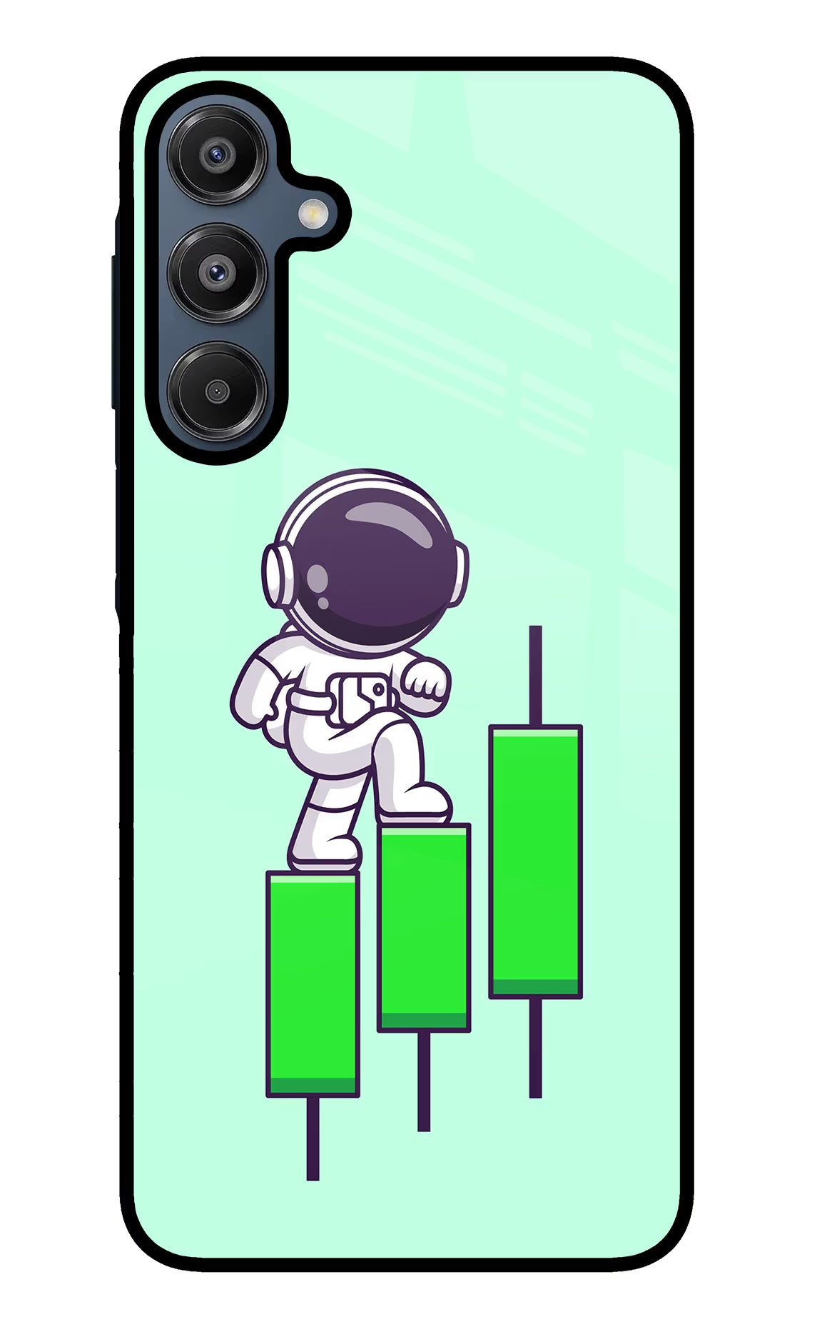 Astronaut Trader Samsung A16 5G Glass Case Back Cover by Casekaro