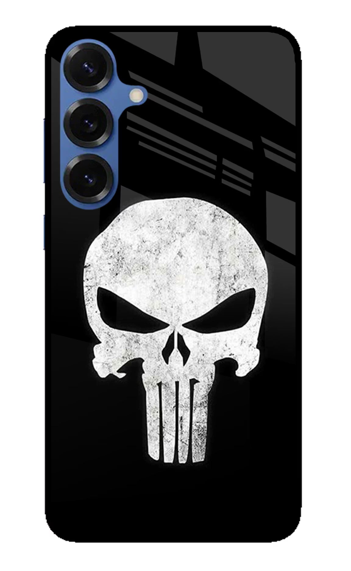 Punisher Skull Samsung S25 Back Cover - Punisher Skull Samsung S25 Glass Case Back Cover by Casekaro Punisher Skull Samsung S25 Glass Case Back Cover by Casekaro