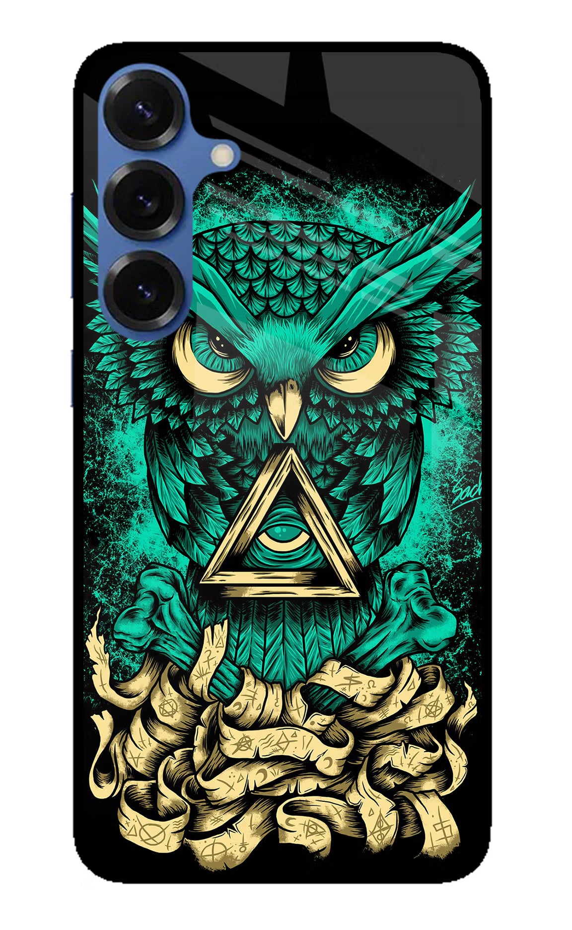 Green Owl Samsung S25 Glass Case - Green Owl Samsung S25 Glass Case Green Owl Samsung S25 Glass Case