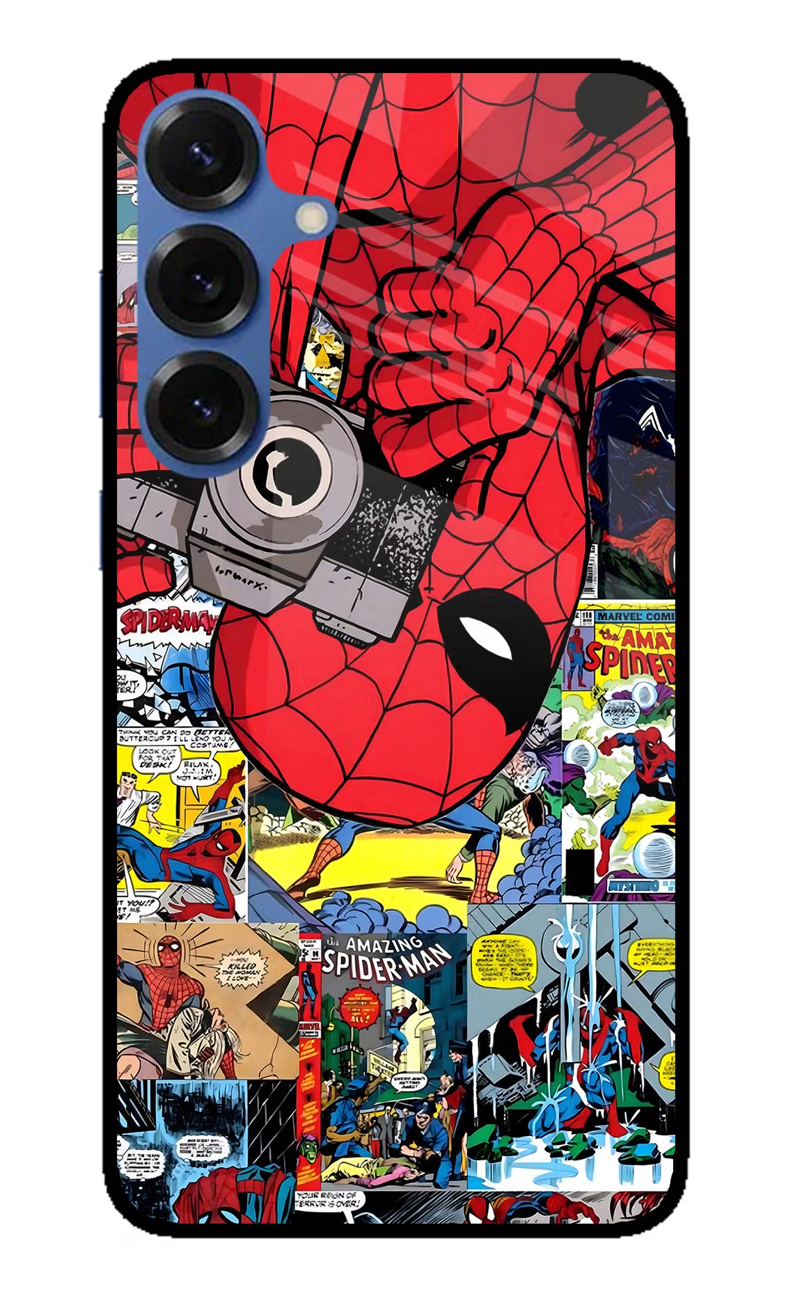 Spider Man Samsung S25 Back Cover - Spider Man Samsung S25 Glass Case Back Cover by Casekaro Spider Man Samsung S25 Glass Case Back Cover by Casekaro
