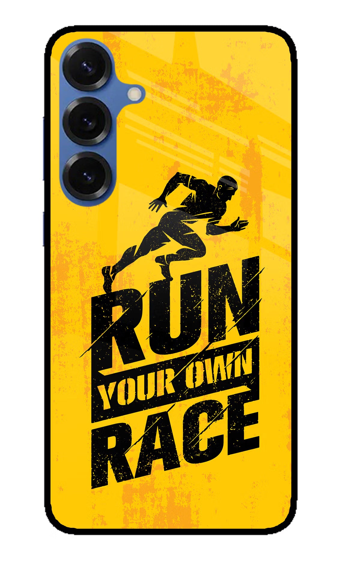 Run Your Own Race Samsung S25 Back Cover - Run Your Own Race Samsung S25 Glass Case Back Cover by Casekaro Run Your Own Race Samsung S25 Glass Case Back Cover by Casekaro