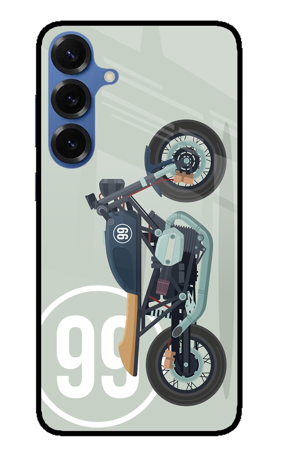 Classic Cafe Racer 99 Samsung S25 Back Cover - Classic Cafe Racer 99 Samsung S25 Glass Case Back Cover by Casekaro Classic Cafe Racer 99 Samsung S25 Glass Case Back Cover by Casekaro