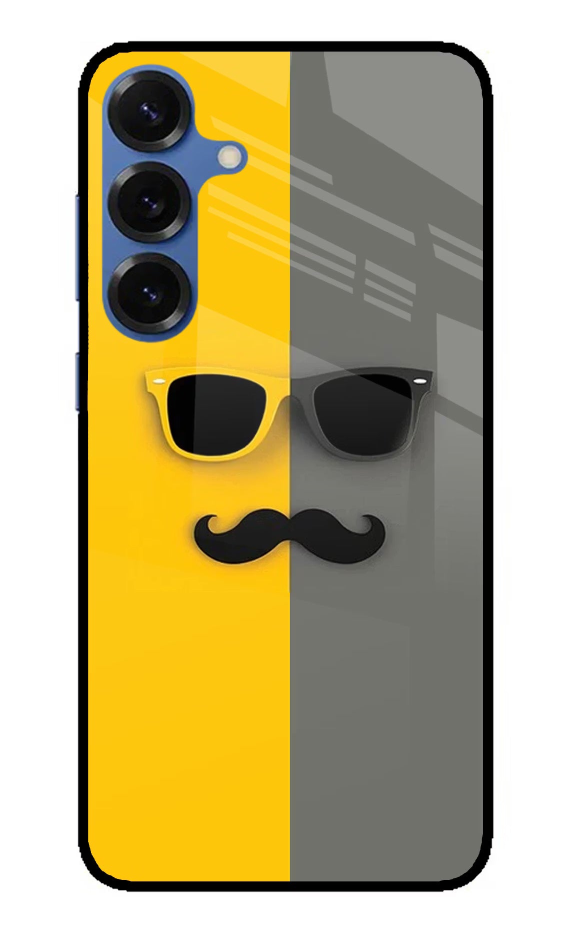 Sunglasses with Mustache Samsung S25 Plus Back Cover - Sunglasses with Mustache Samsung S25 Plus Glass Case Back Cover by Casekaro Sunglasses with Mustache Samsung S25 Plus Glass Case Back Cover by Casekaro